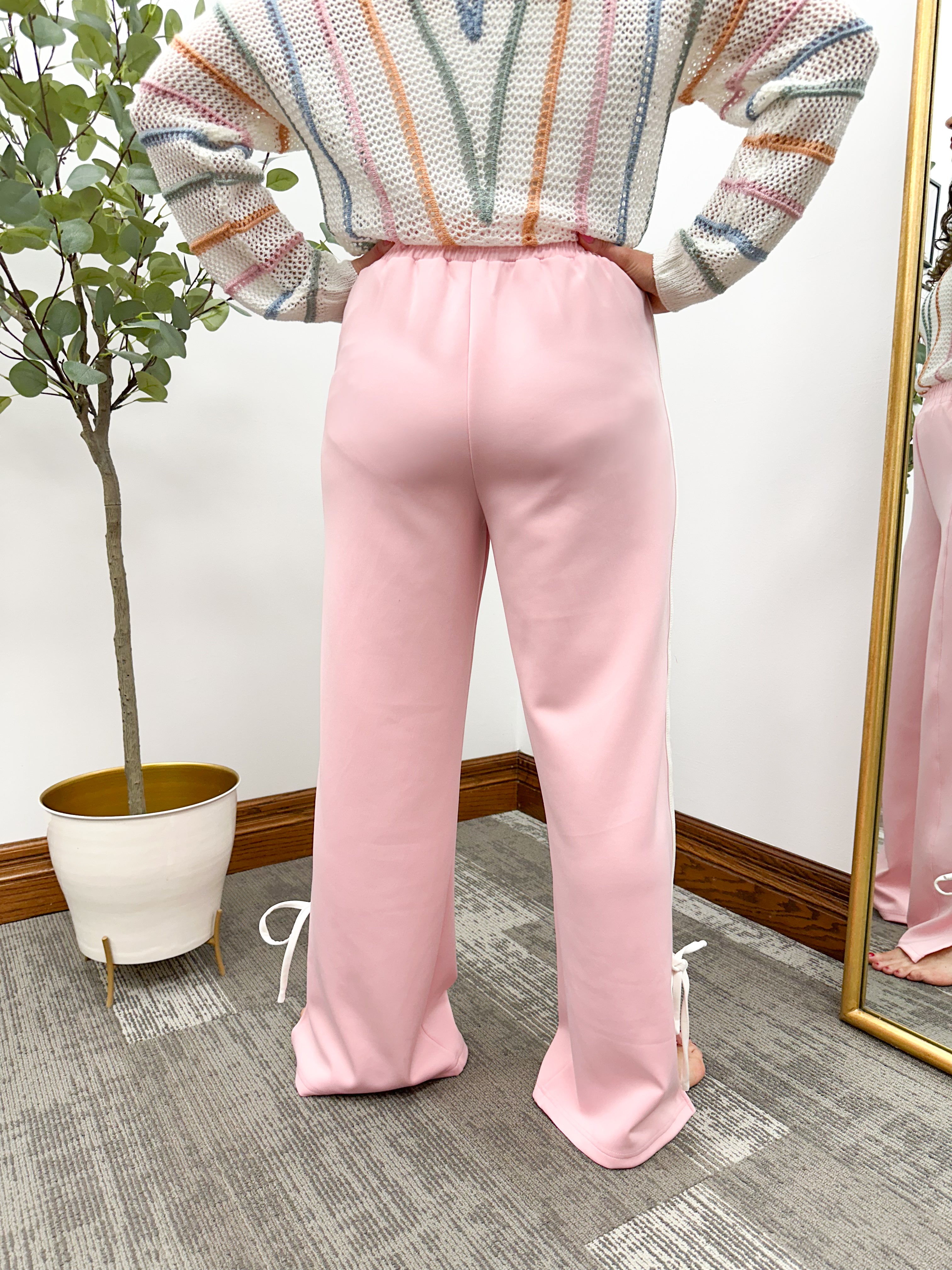 Bow Detail Pink Track Pants