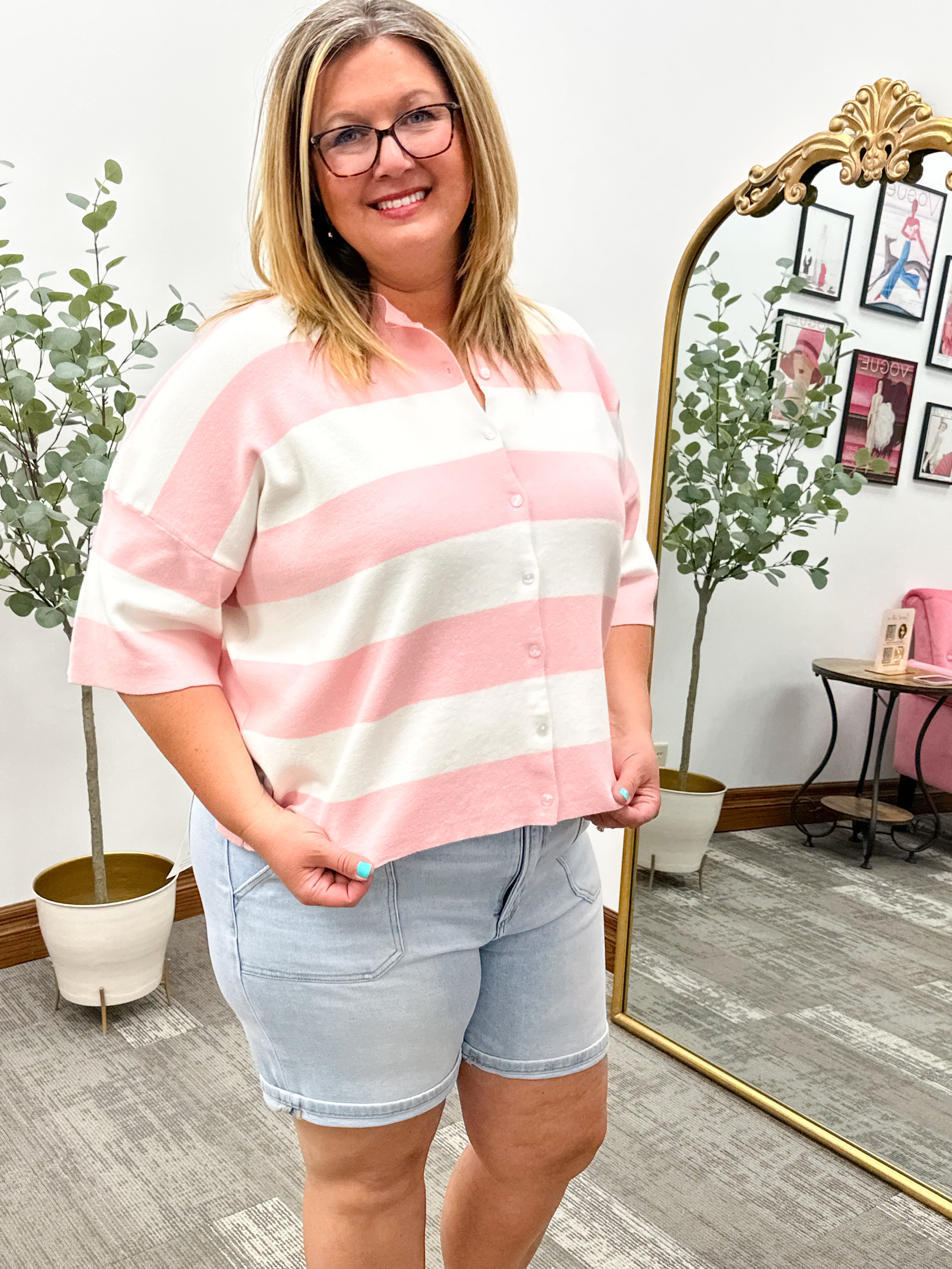 Plus Size Striped Short Sleeve Cardigan, Cute Plus Size Top, Plus size cardigan, plus size sweater 