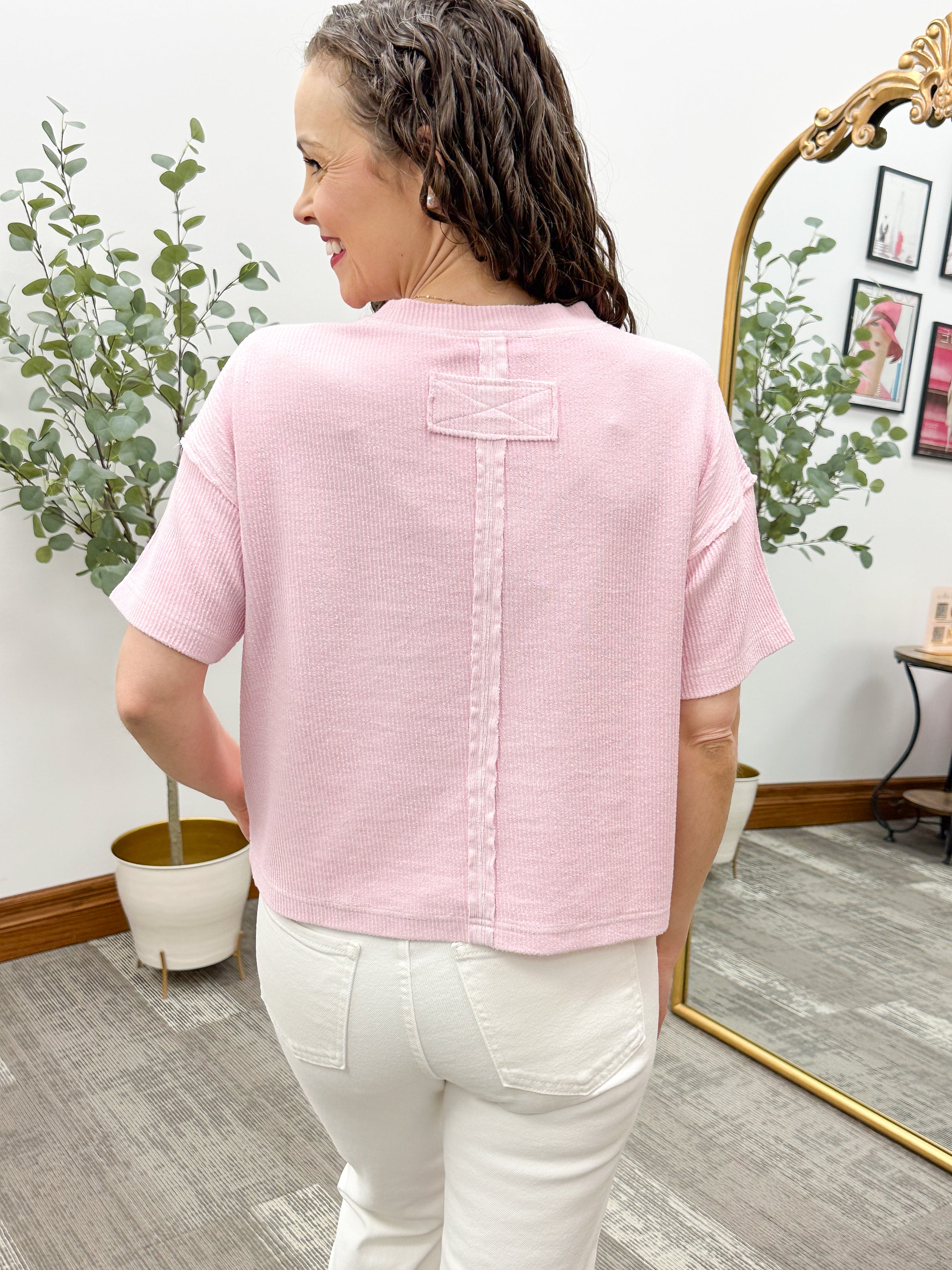 Ribbed Short Sleeve Top