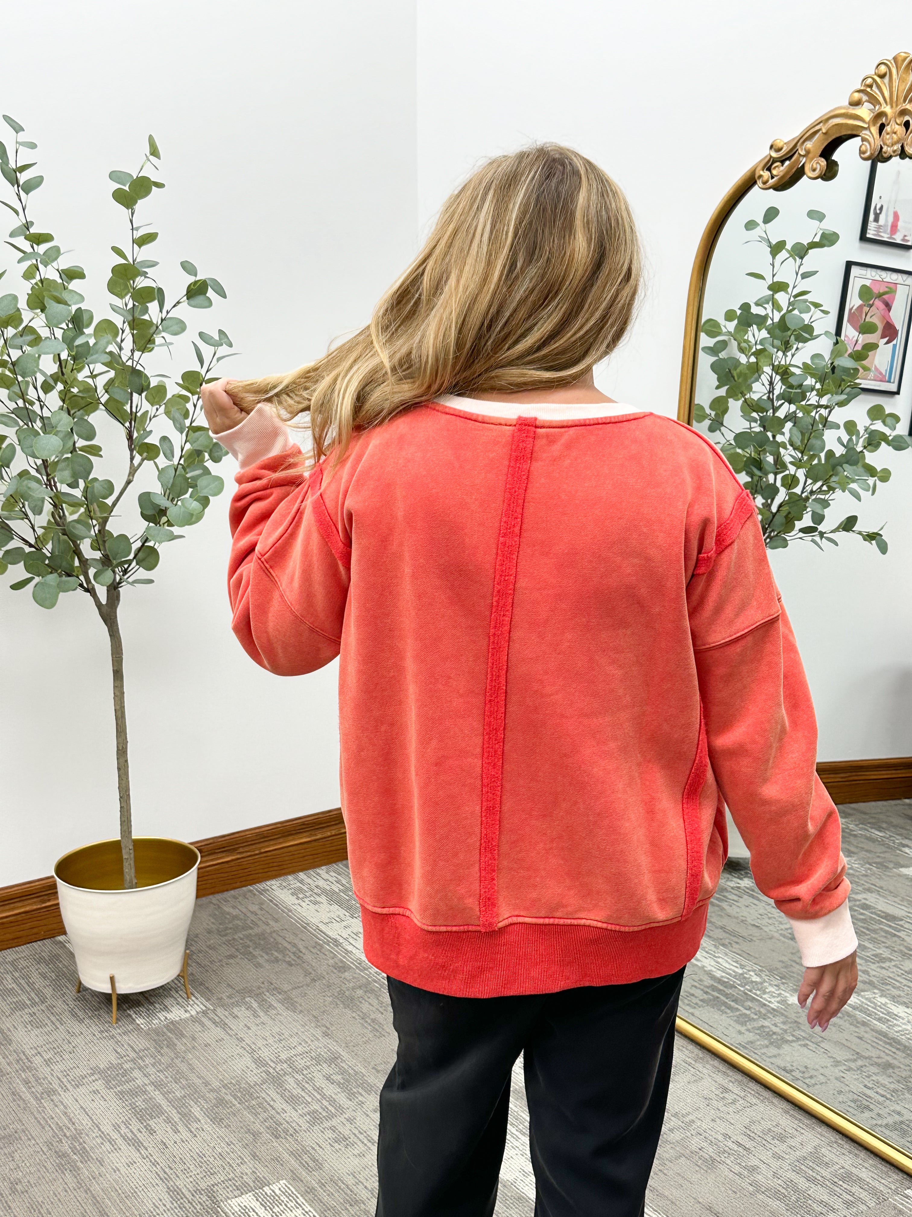 Red Oversized Sweatshirt