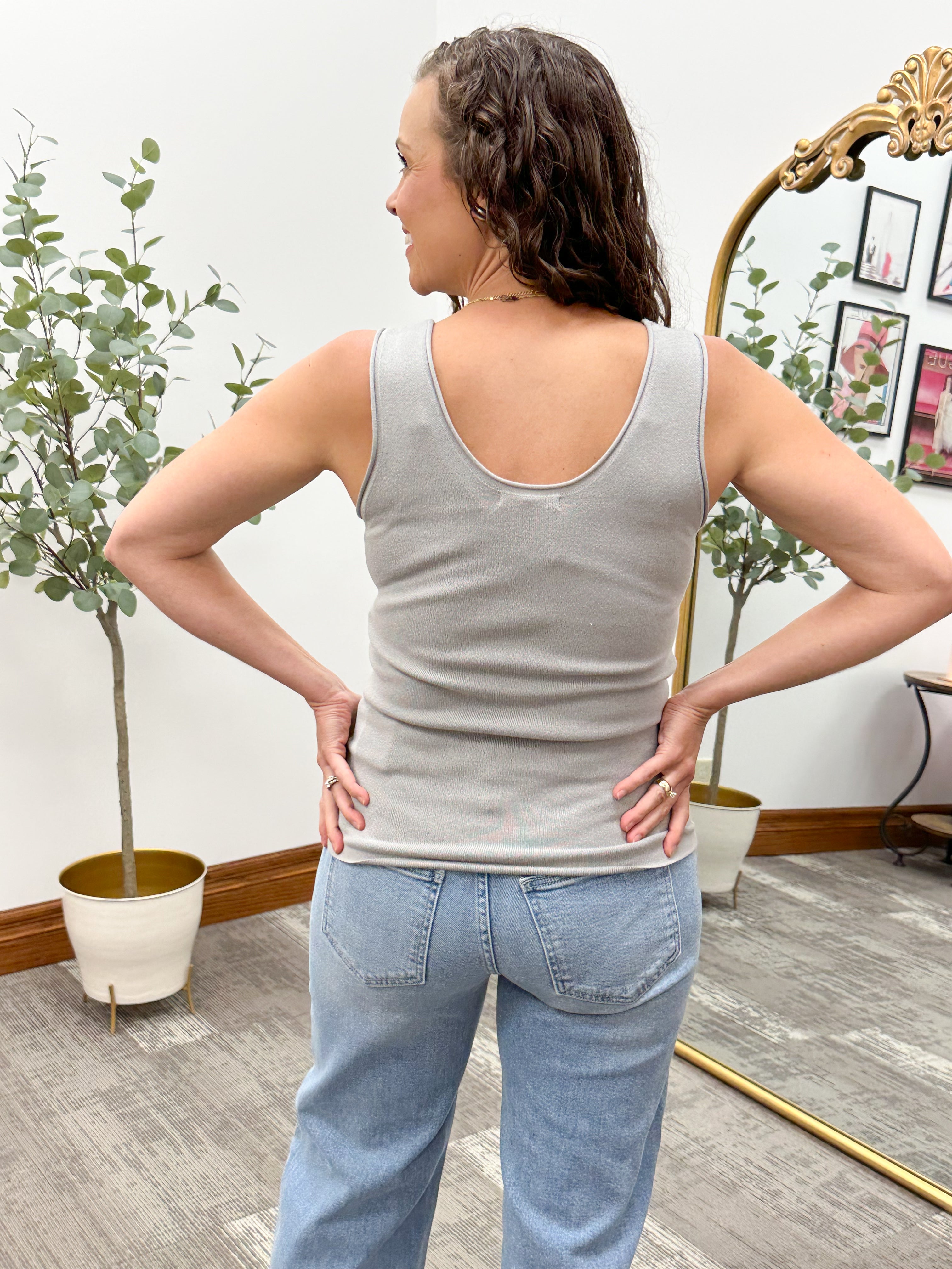 Cora Gray Sweater Tank Top
