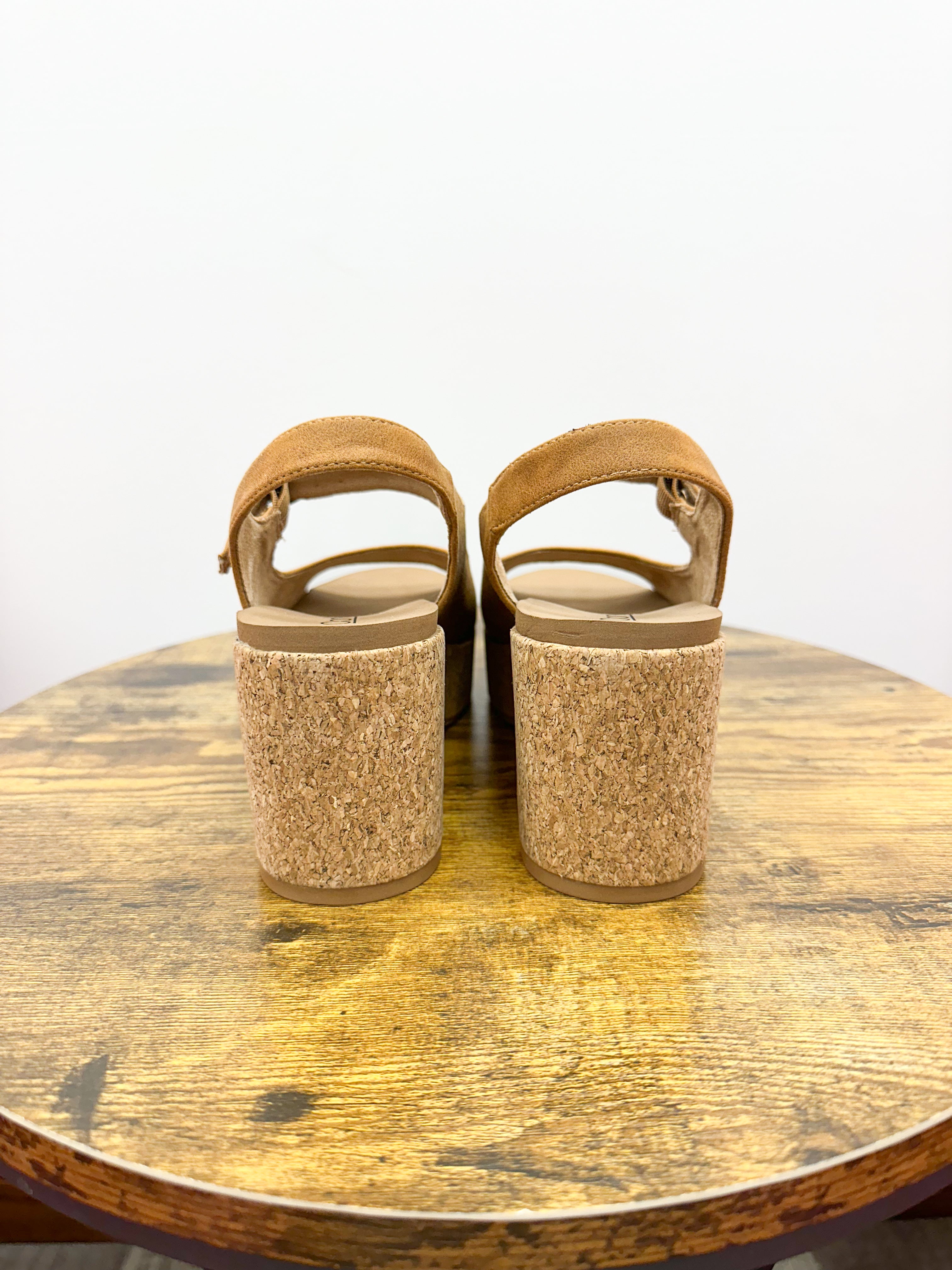 Corkys Miss Behavin Camel Block Heel Wedge
