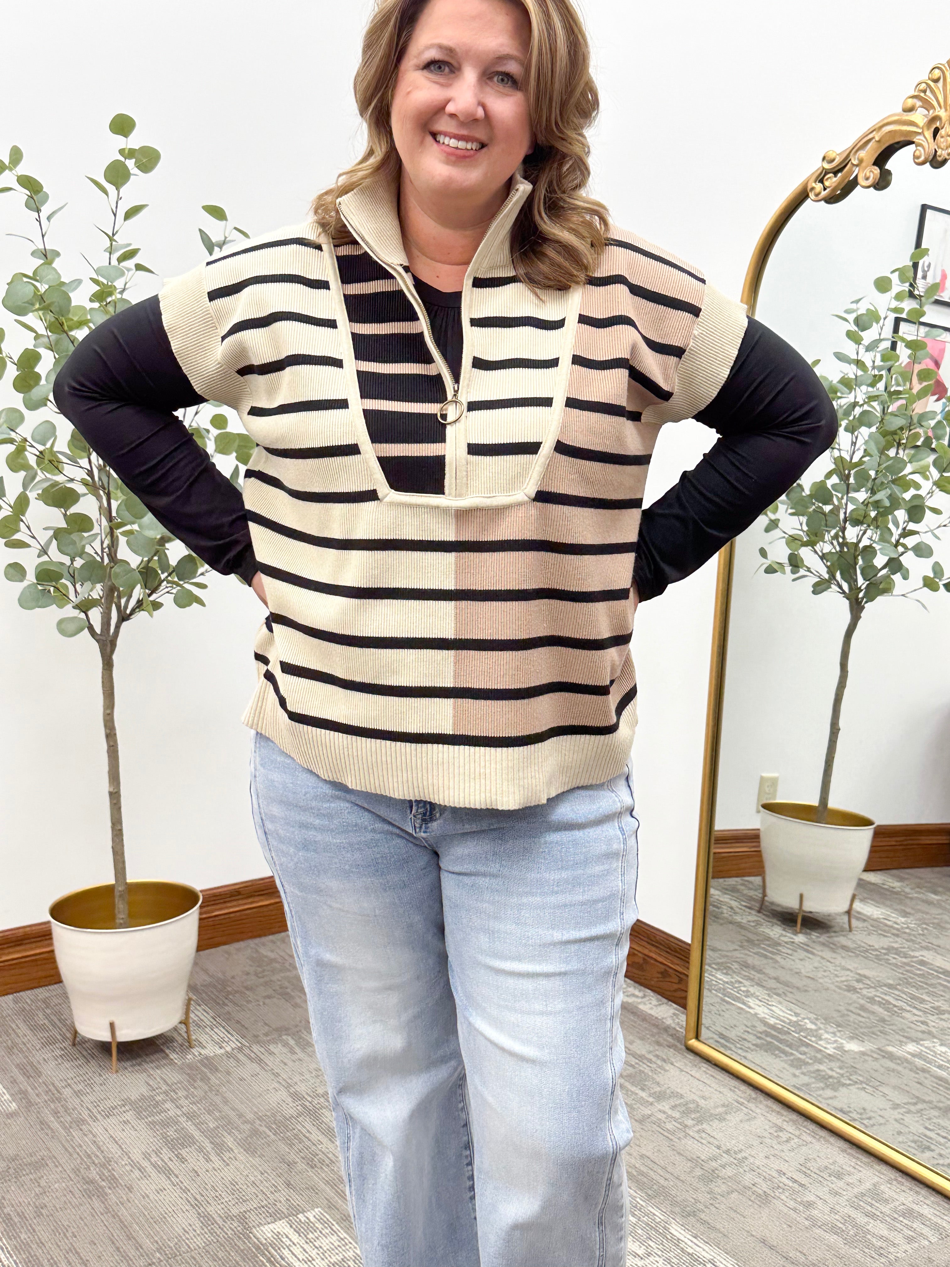 Kathi Striped Colorblock Sweater