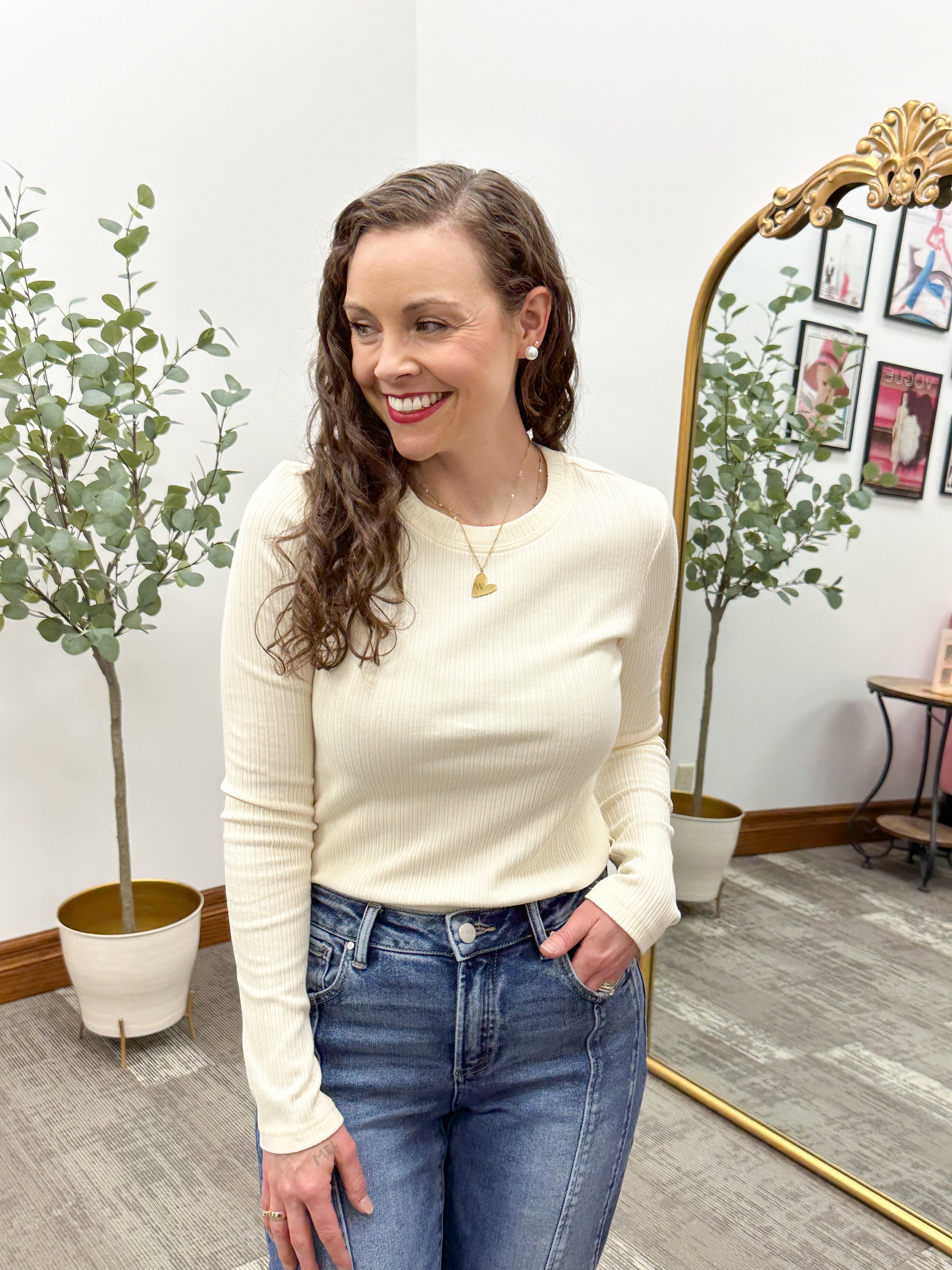 Minnie Cream Long Sleeve Top, Thread & Supply Cream Long Sleeve