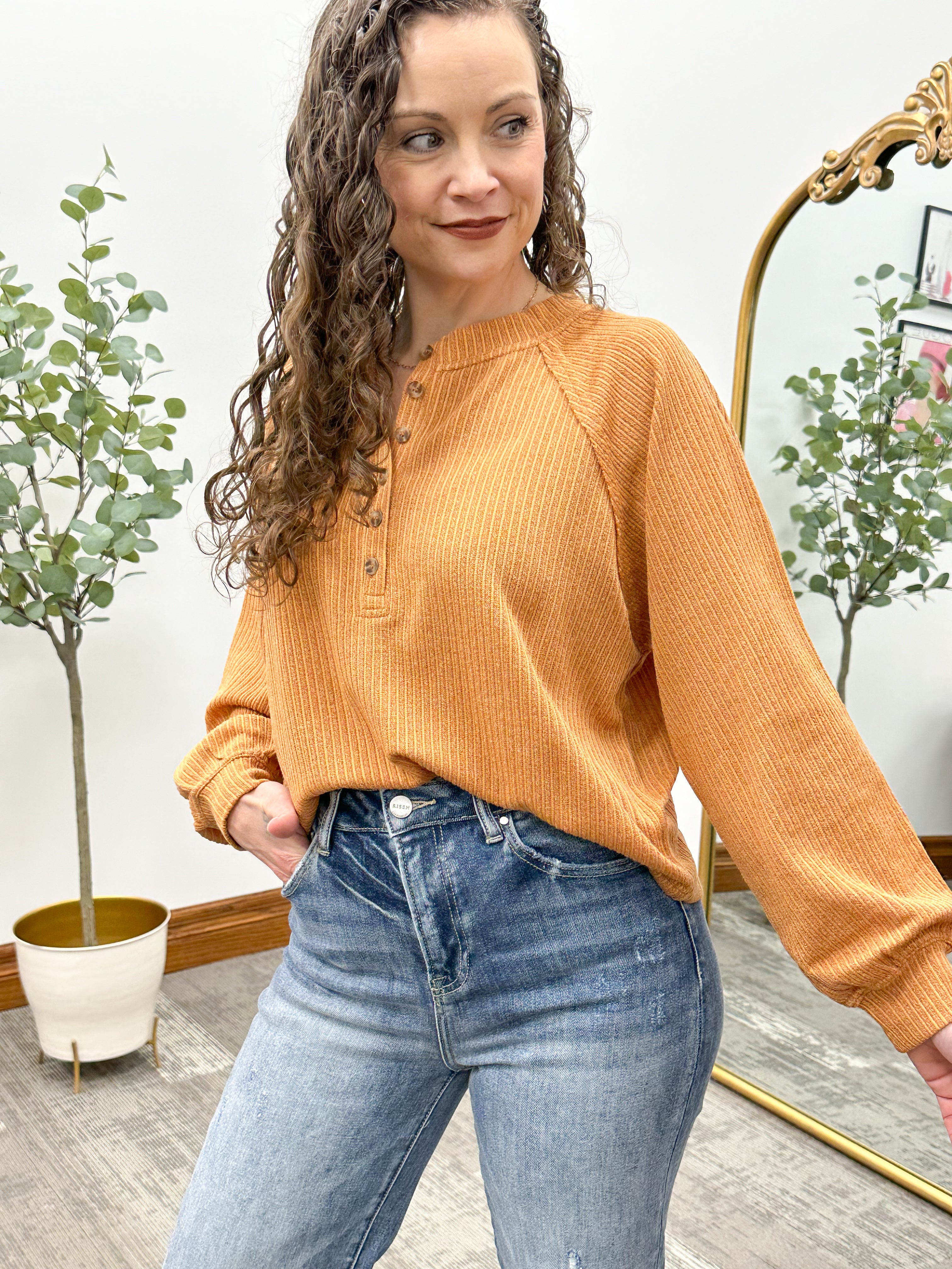 Kara Long Sleeve Henley Top