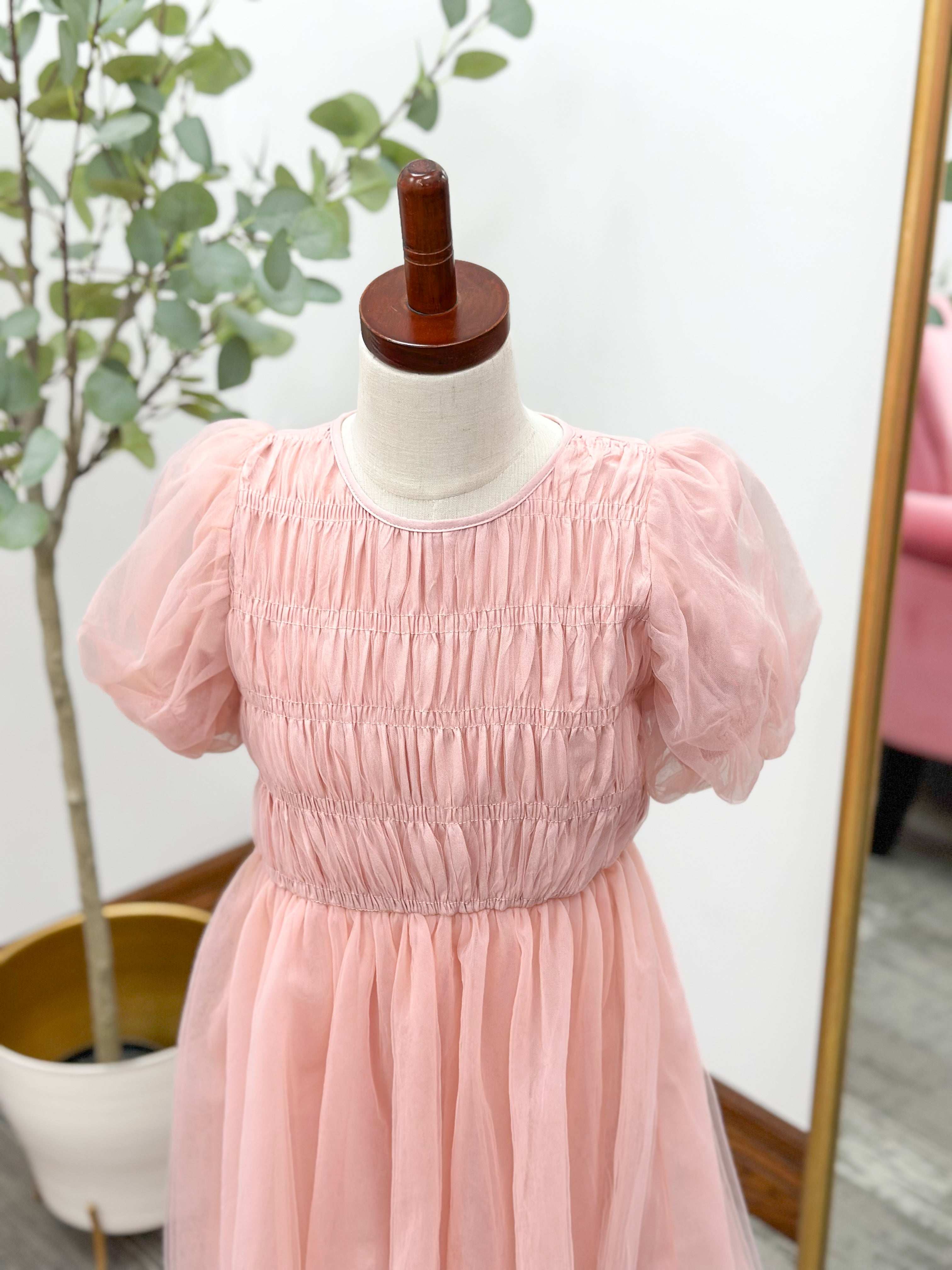 Girls Blush Pink Tulle Dress