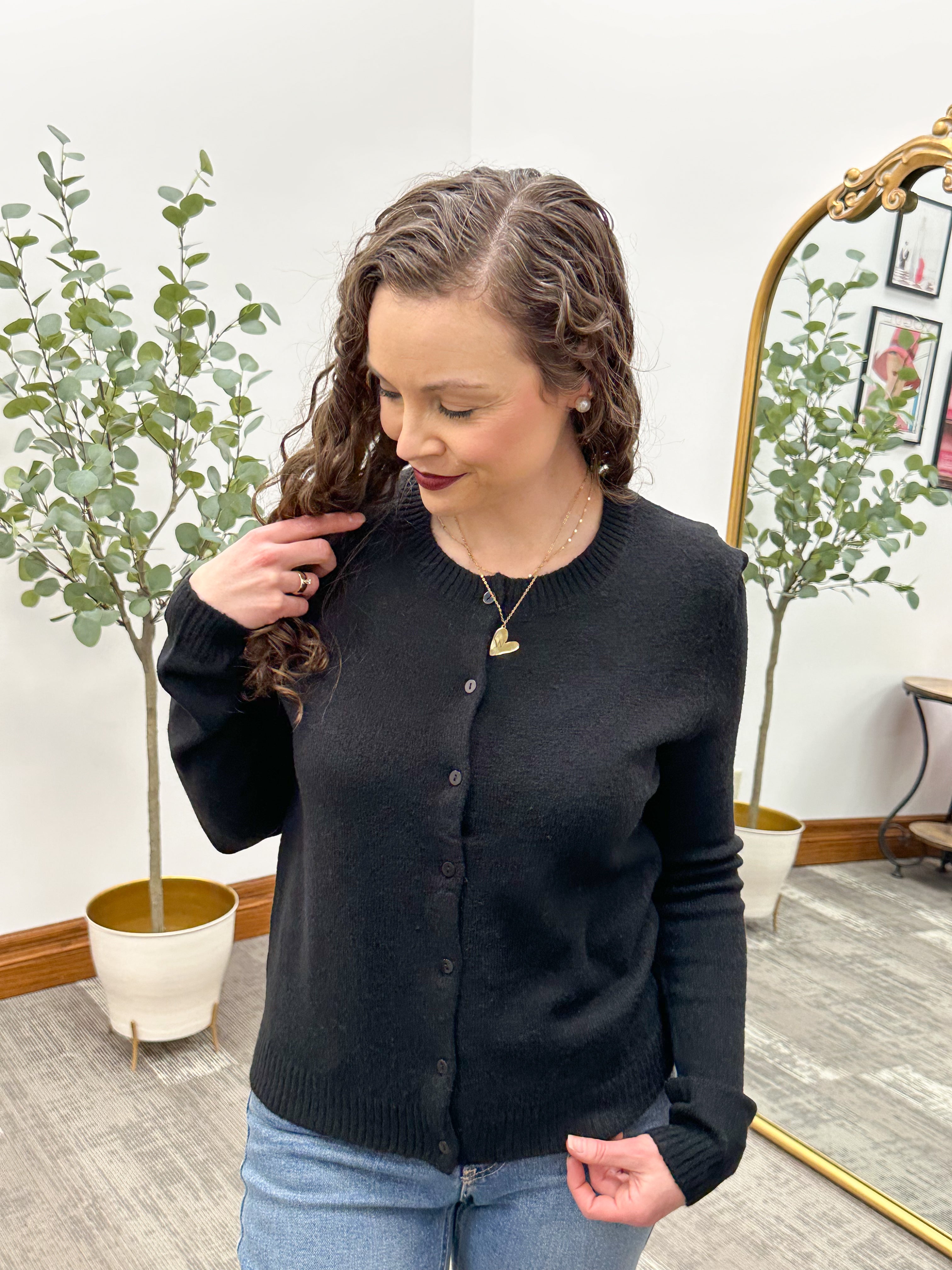 Black Button Up Cardigan