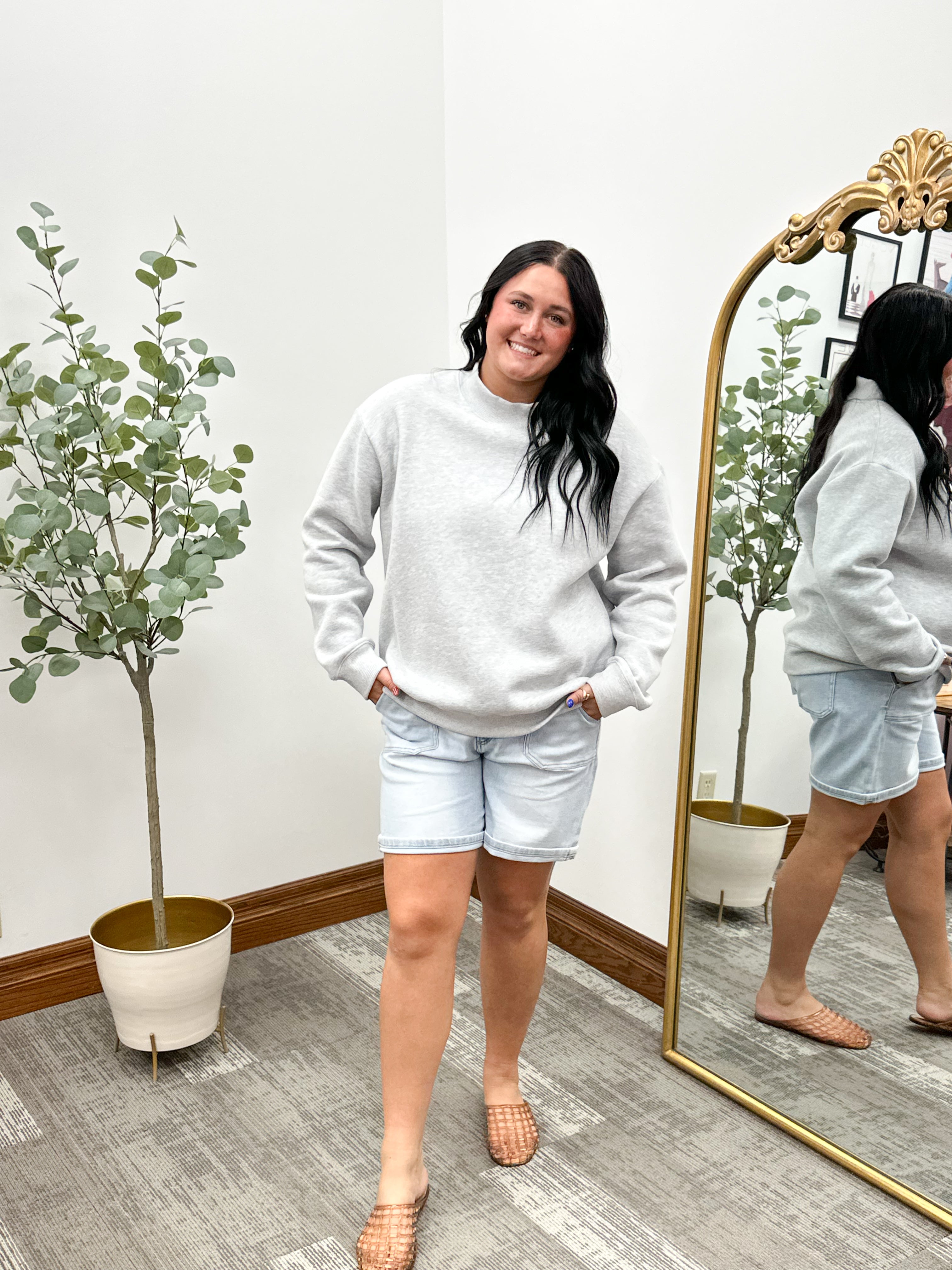 Oversized Mock Neck Sweatshirt