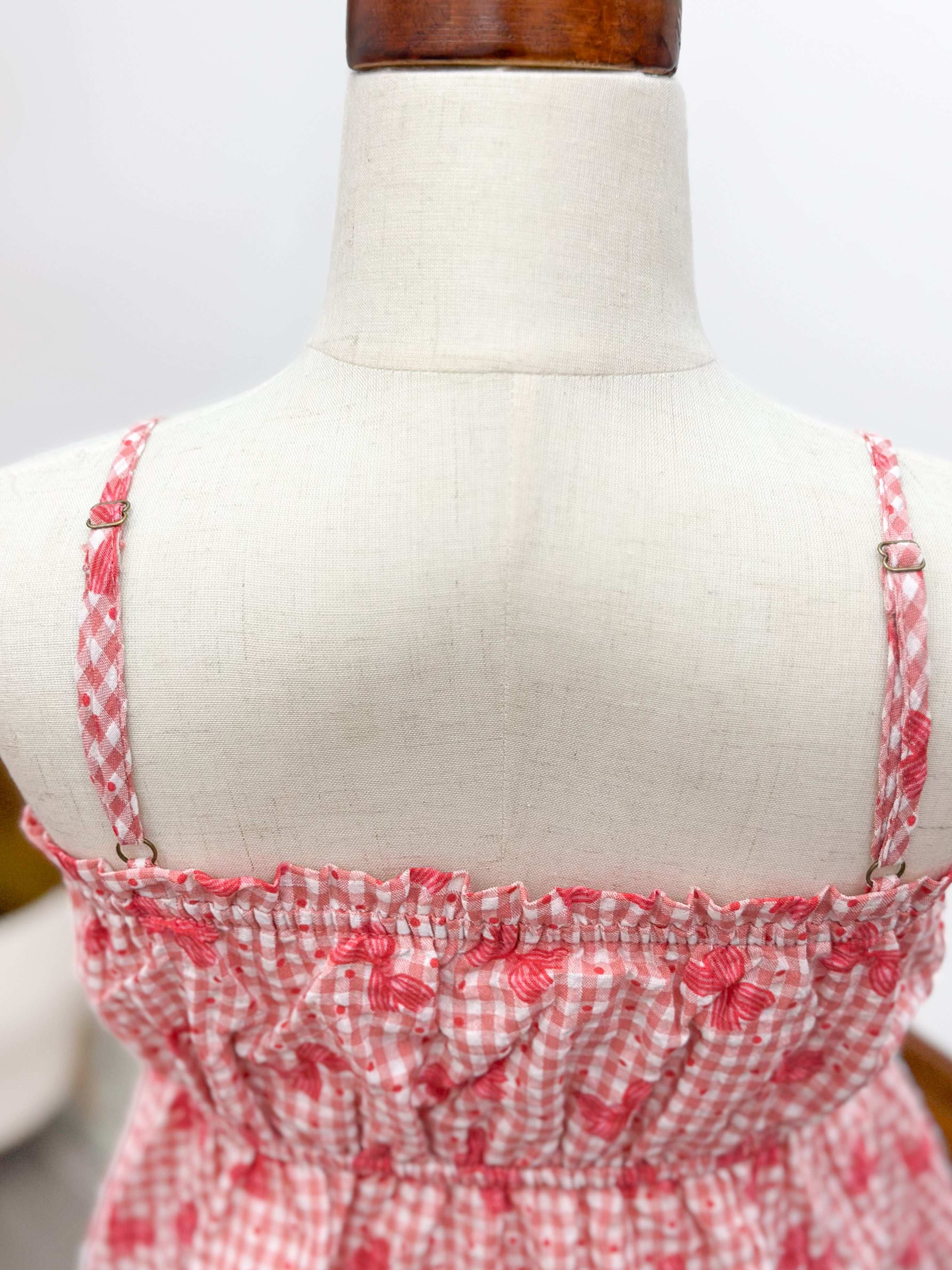 Girls Pink Bow Print Tank Top