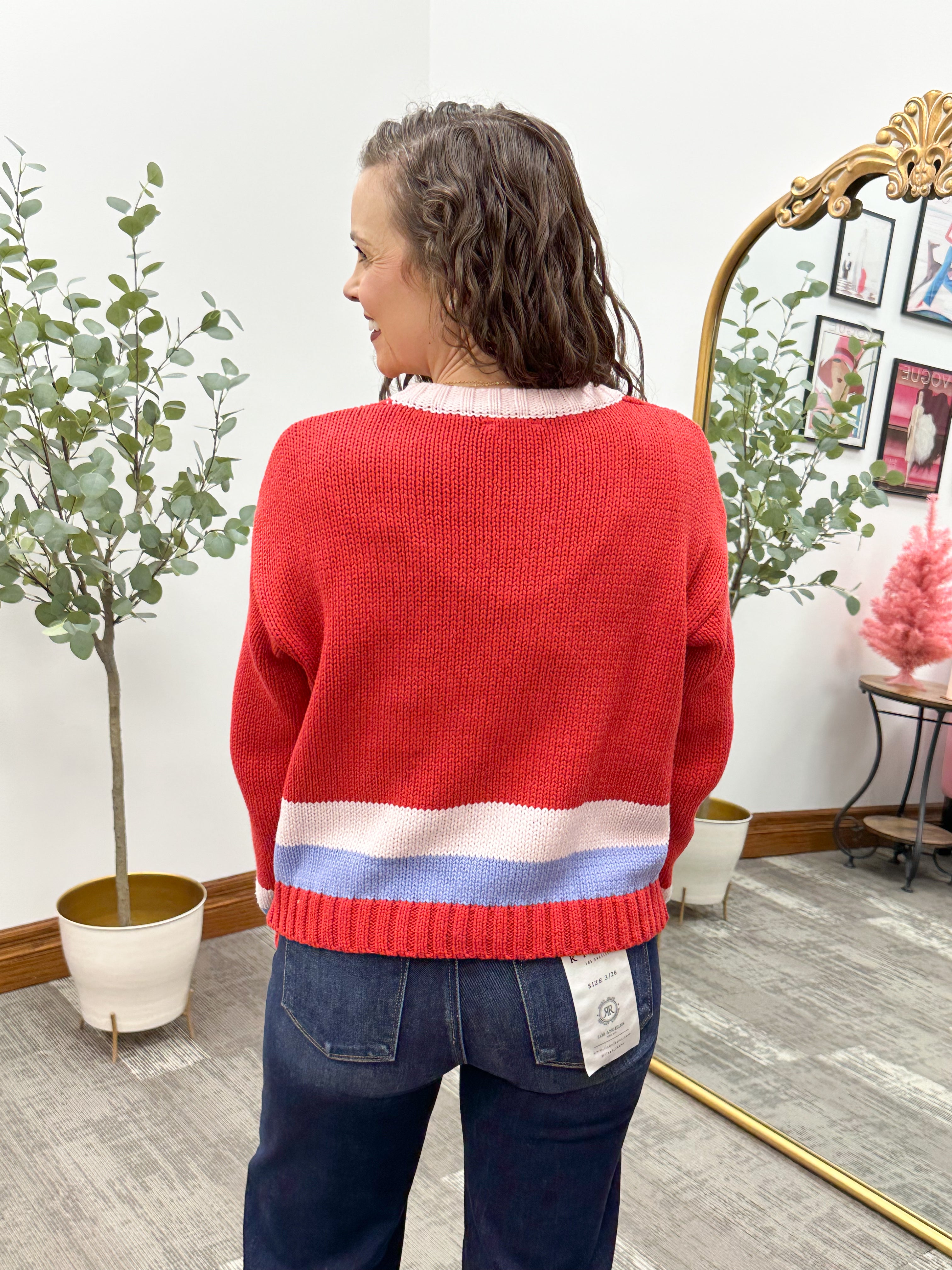 Red 'SKI' Crewneck Sweater