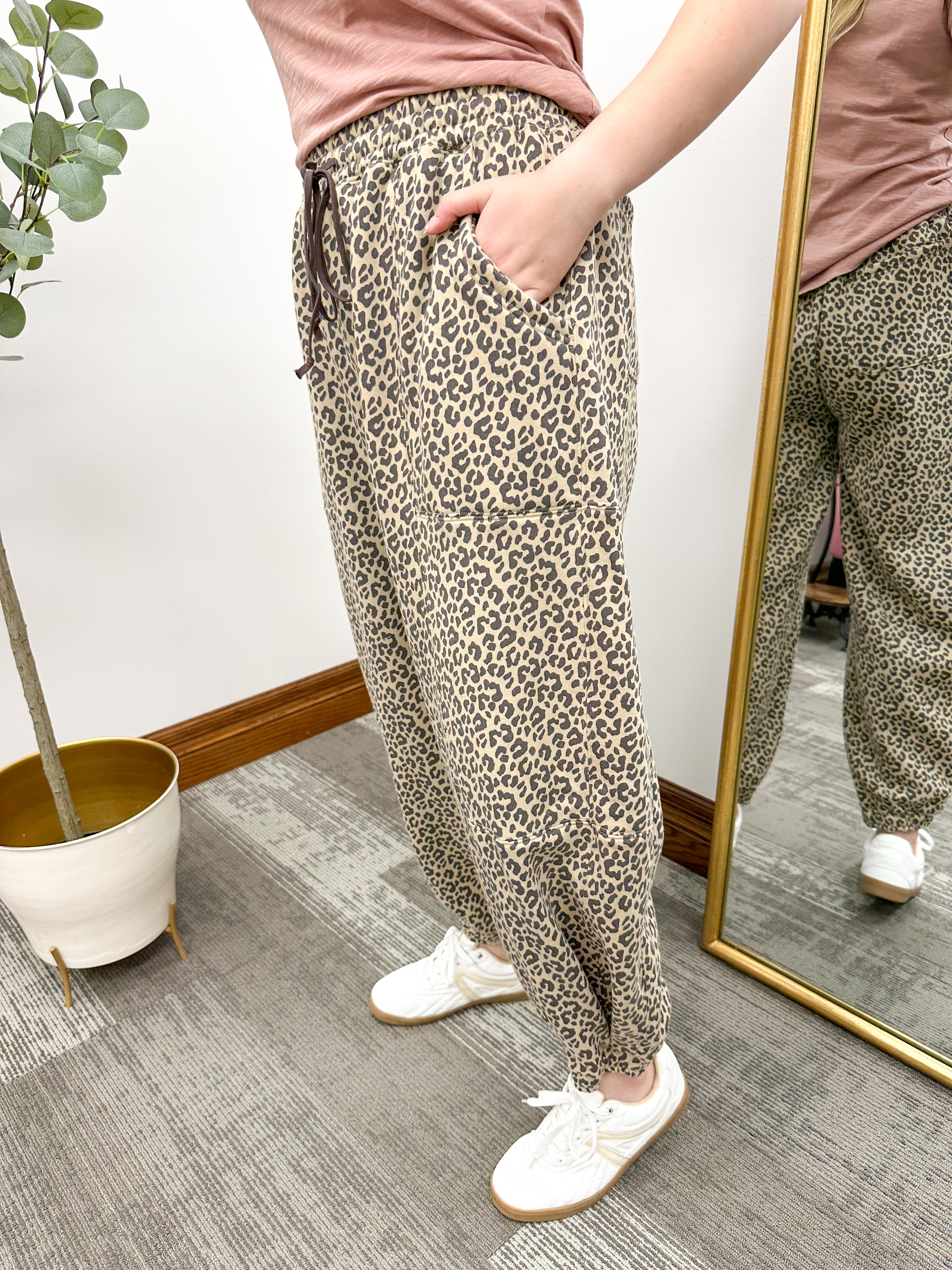 Leopard Print Jogger Sweatpants