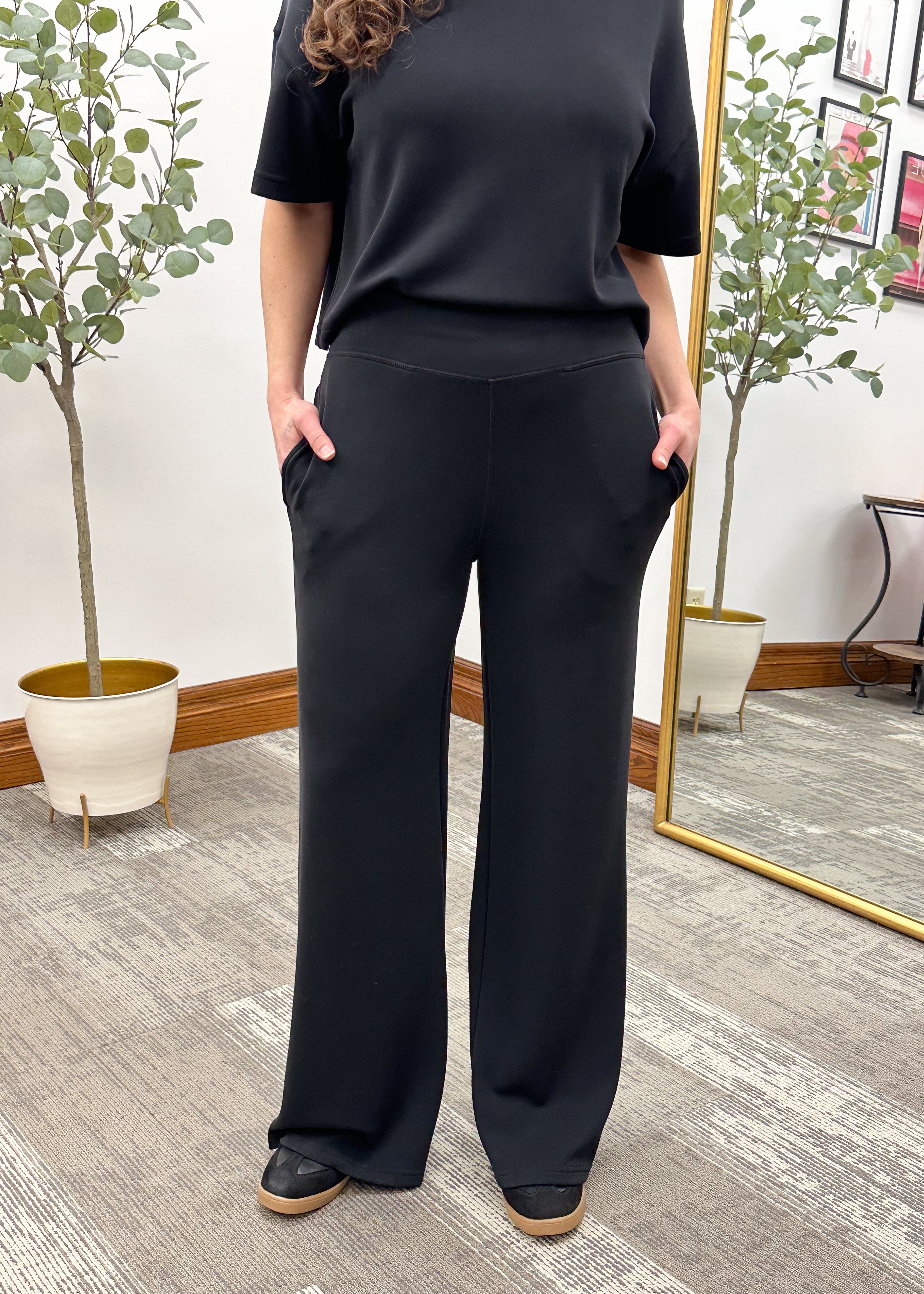 Black Wide Leg Lounge Set