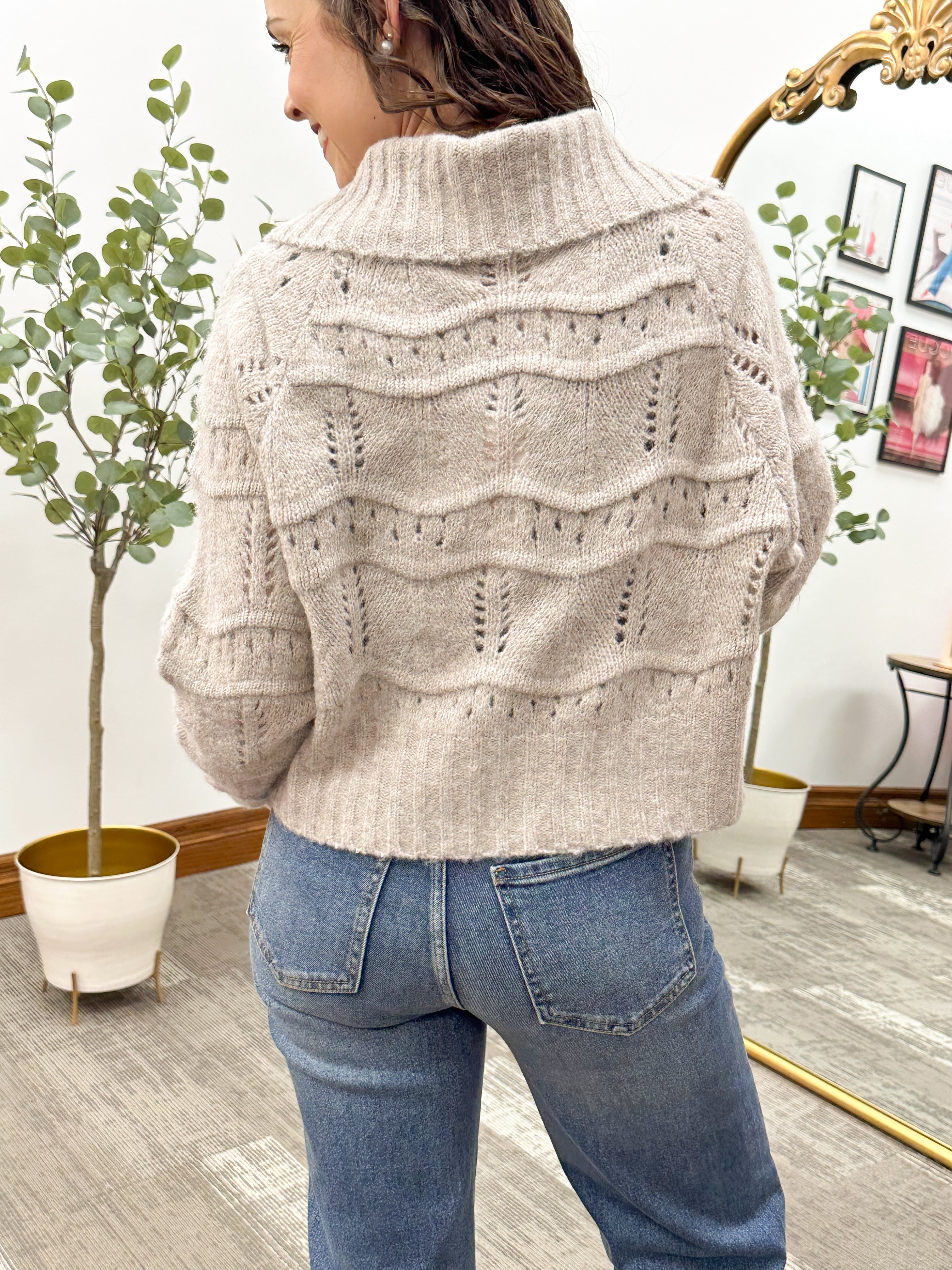 Olivia Collared Textured Cardigan