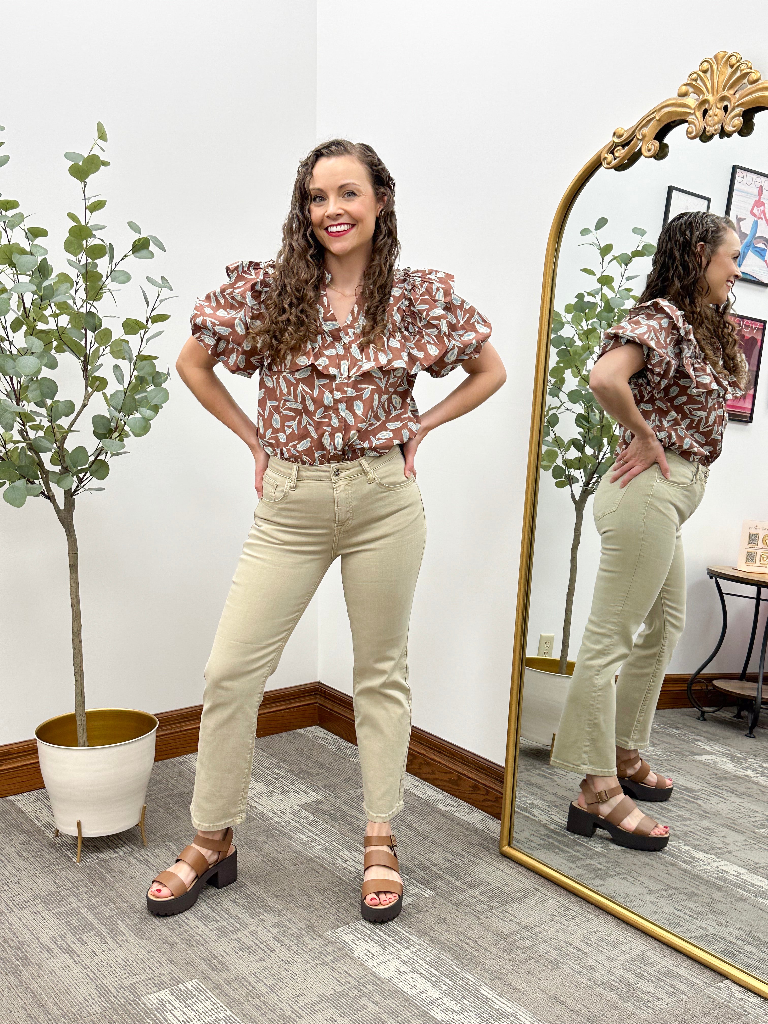 Amy Floral Ruffle Top