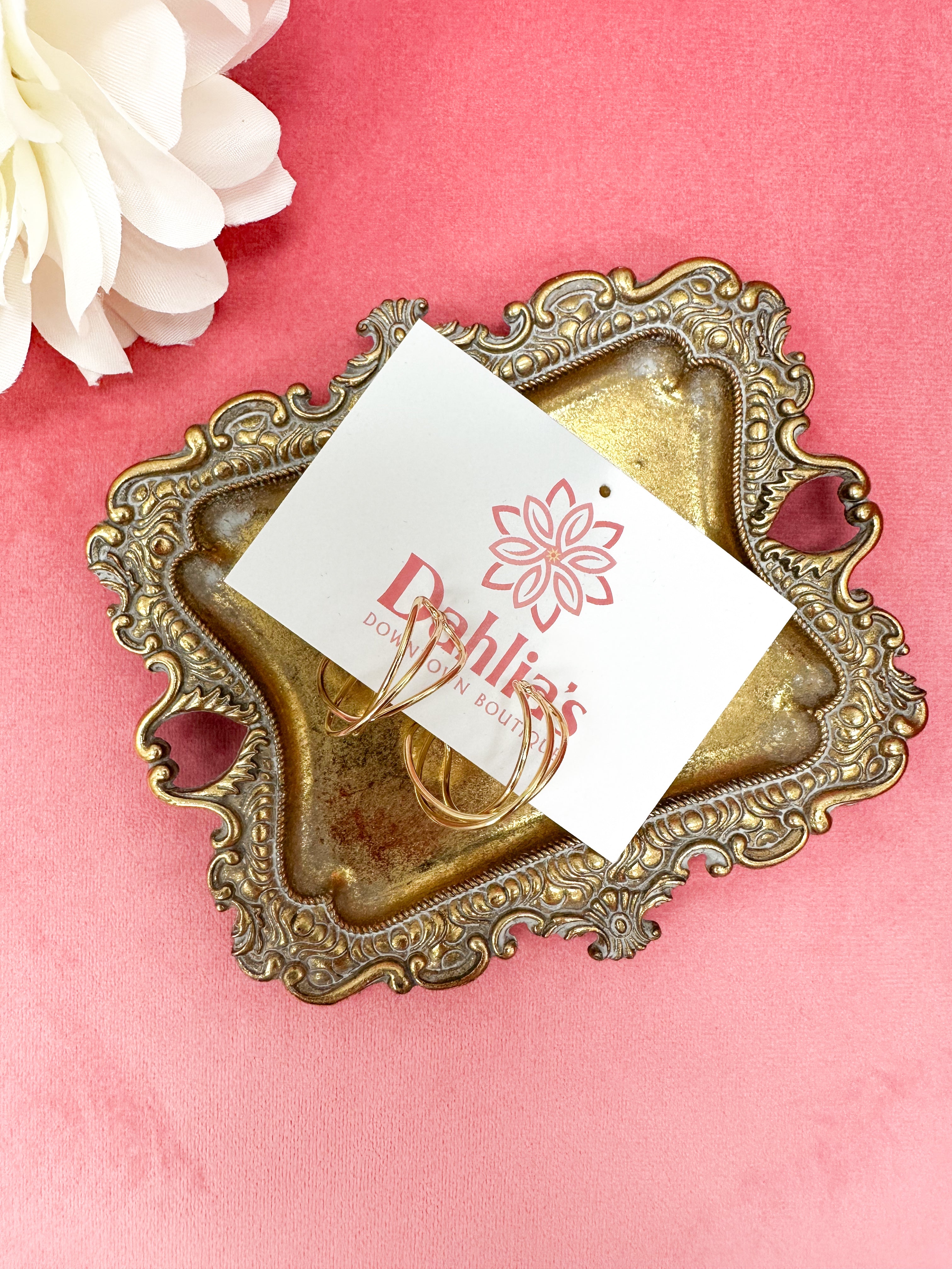 Gold Modern Curve Hoop Earrings