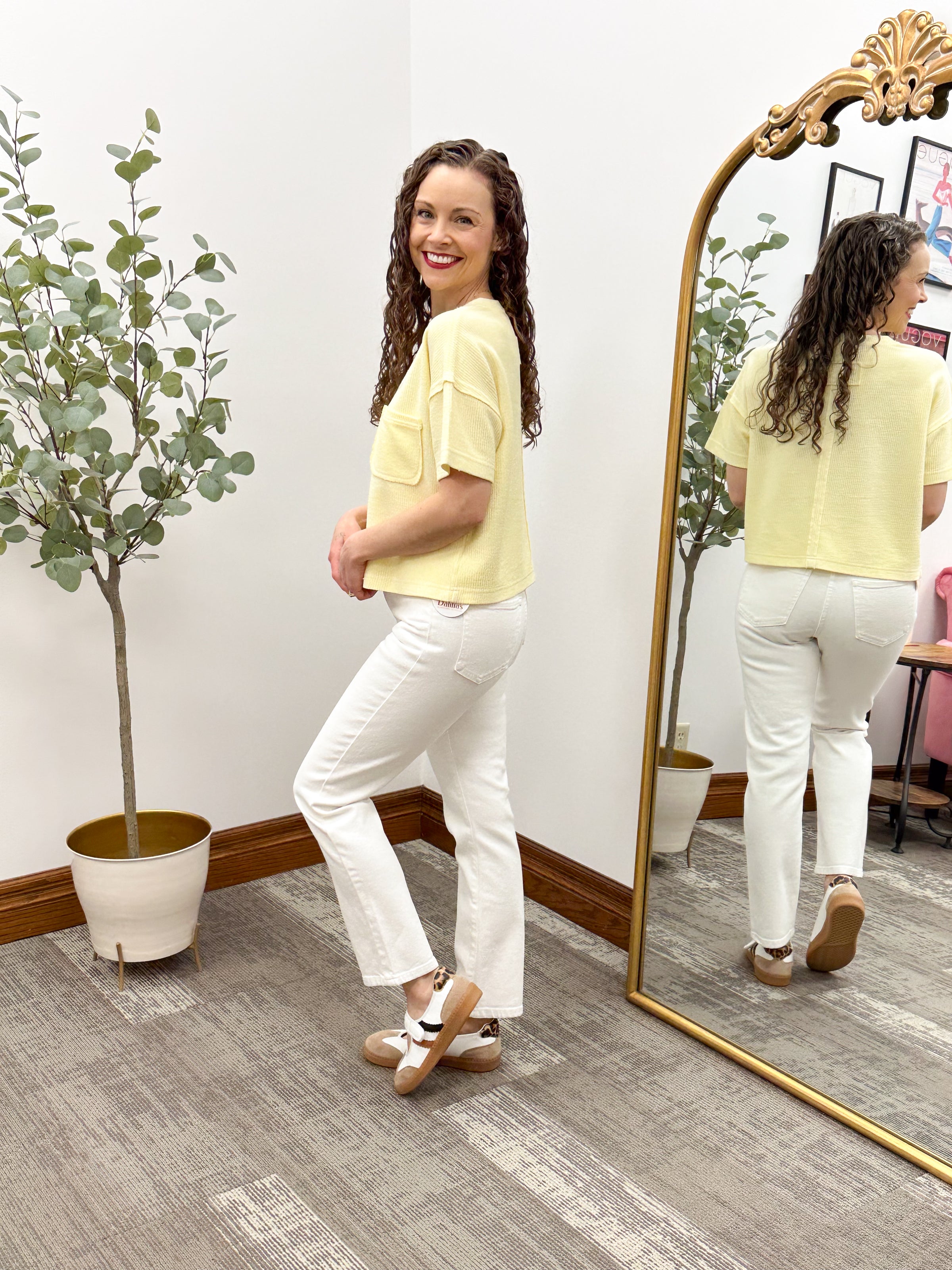 Ribbed Short Sleeve Top