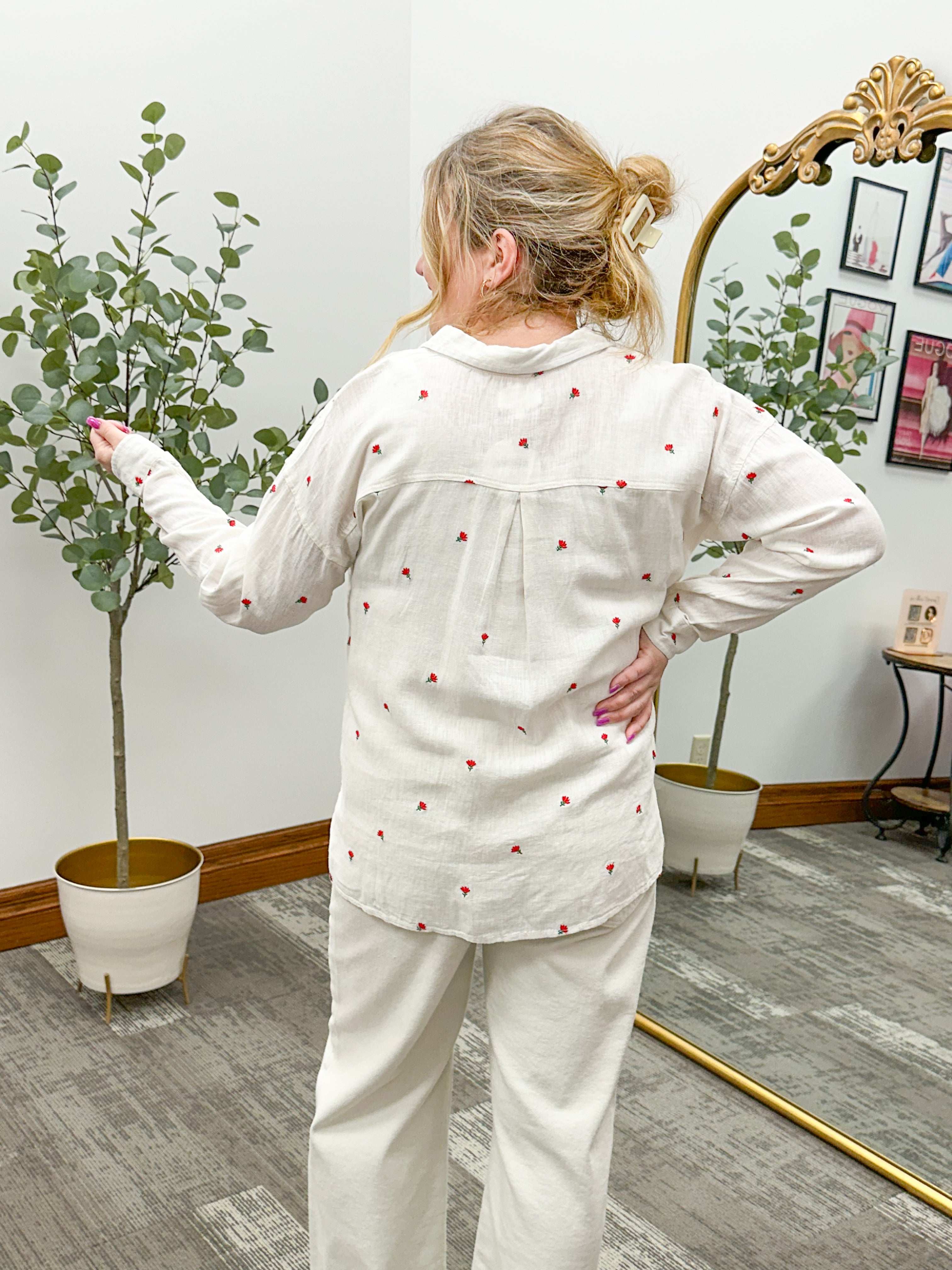 Vena Floral Embroidered Shirt