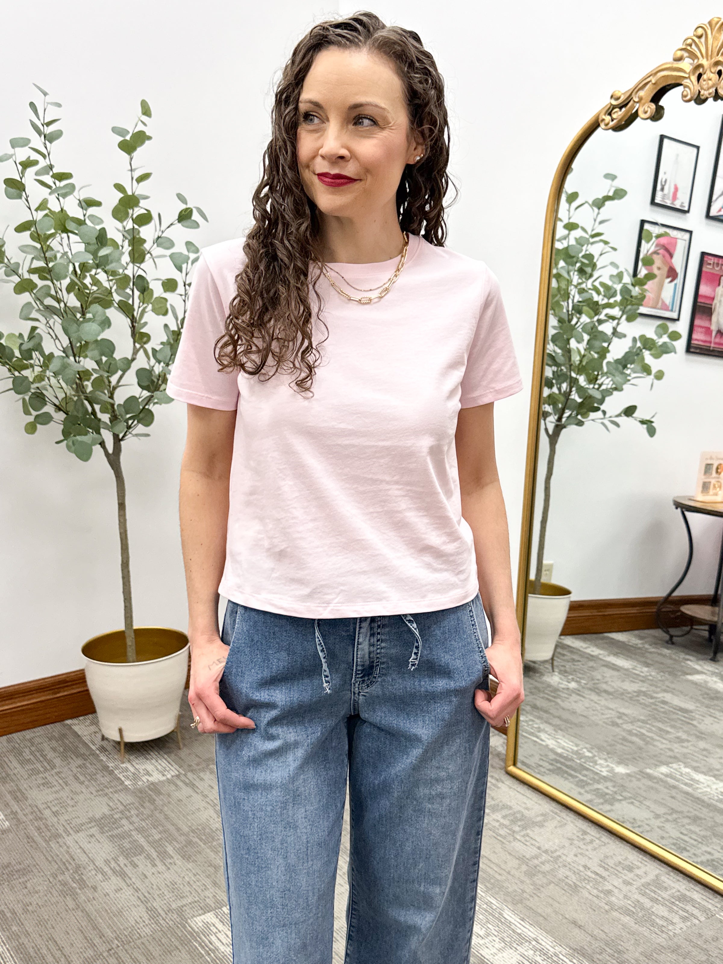 Soft Pink Basic T-Shirt