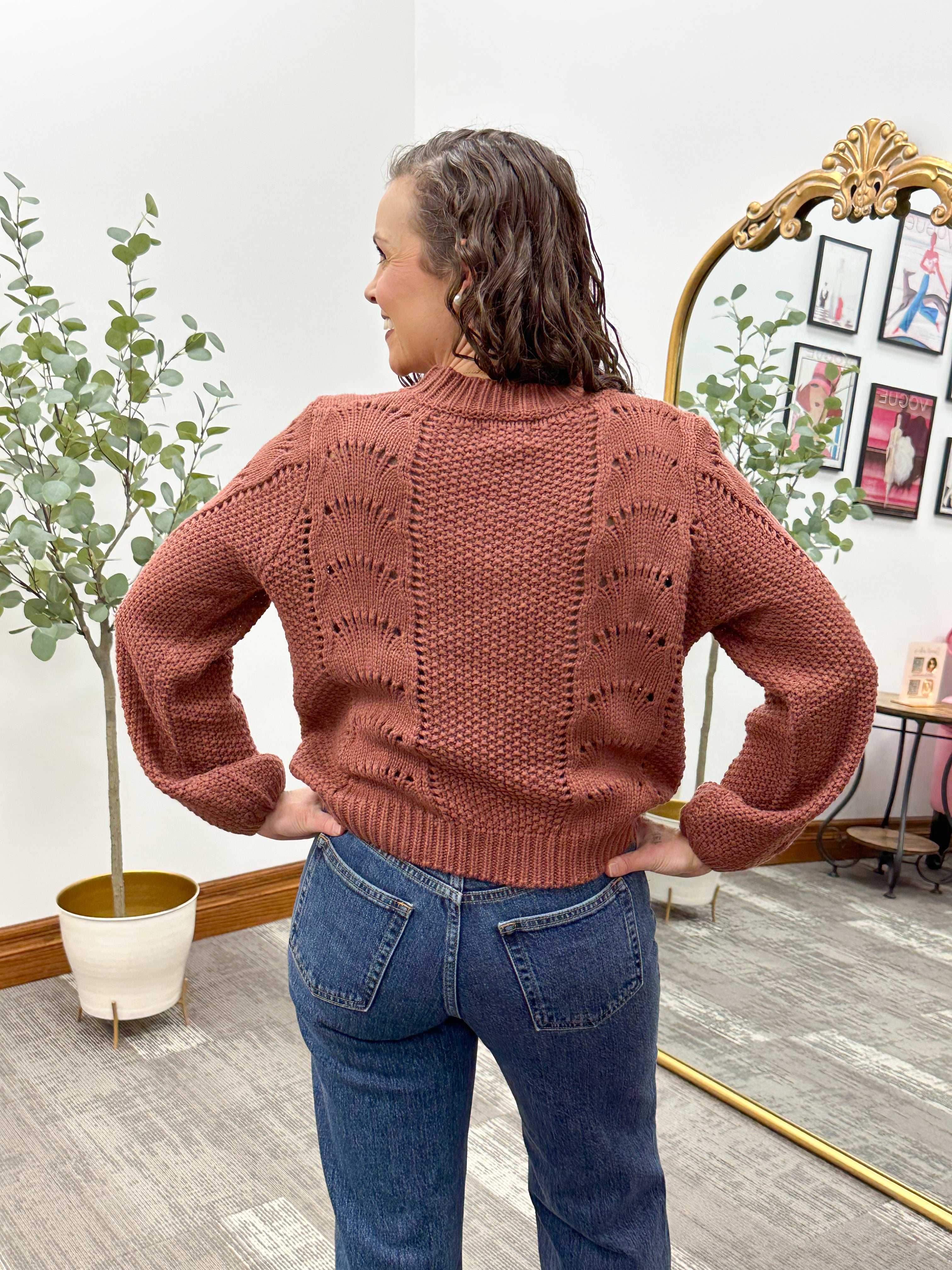 Dark Mauve Crochet Sweater