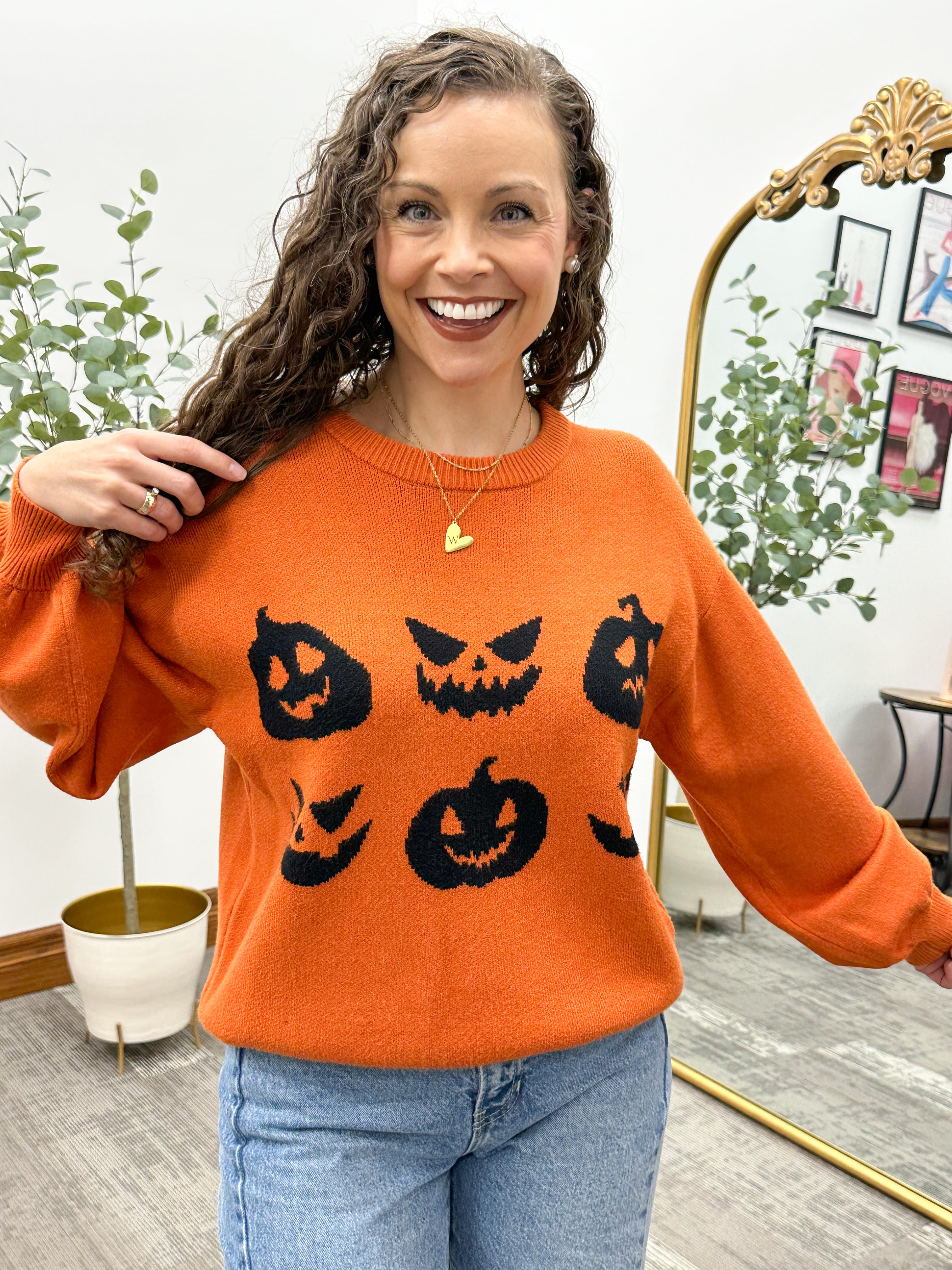 Halloween Pumpkin Jackolantern Sweater