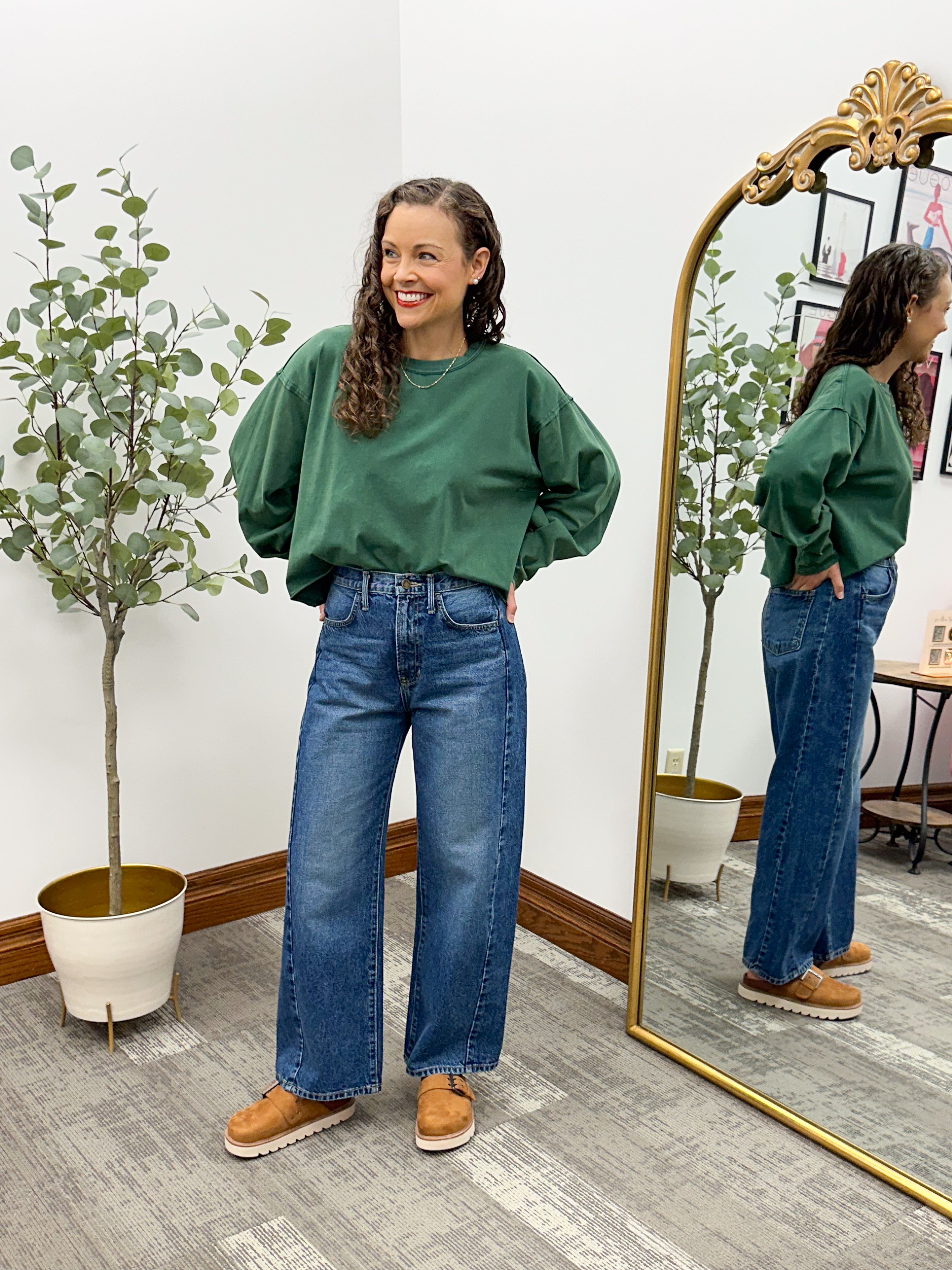 Cropped Oversized Long Sleeve Shirt