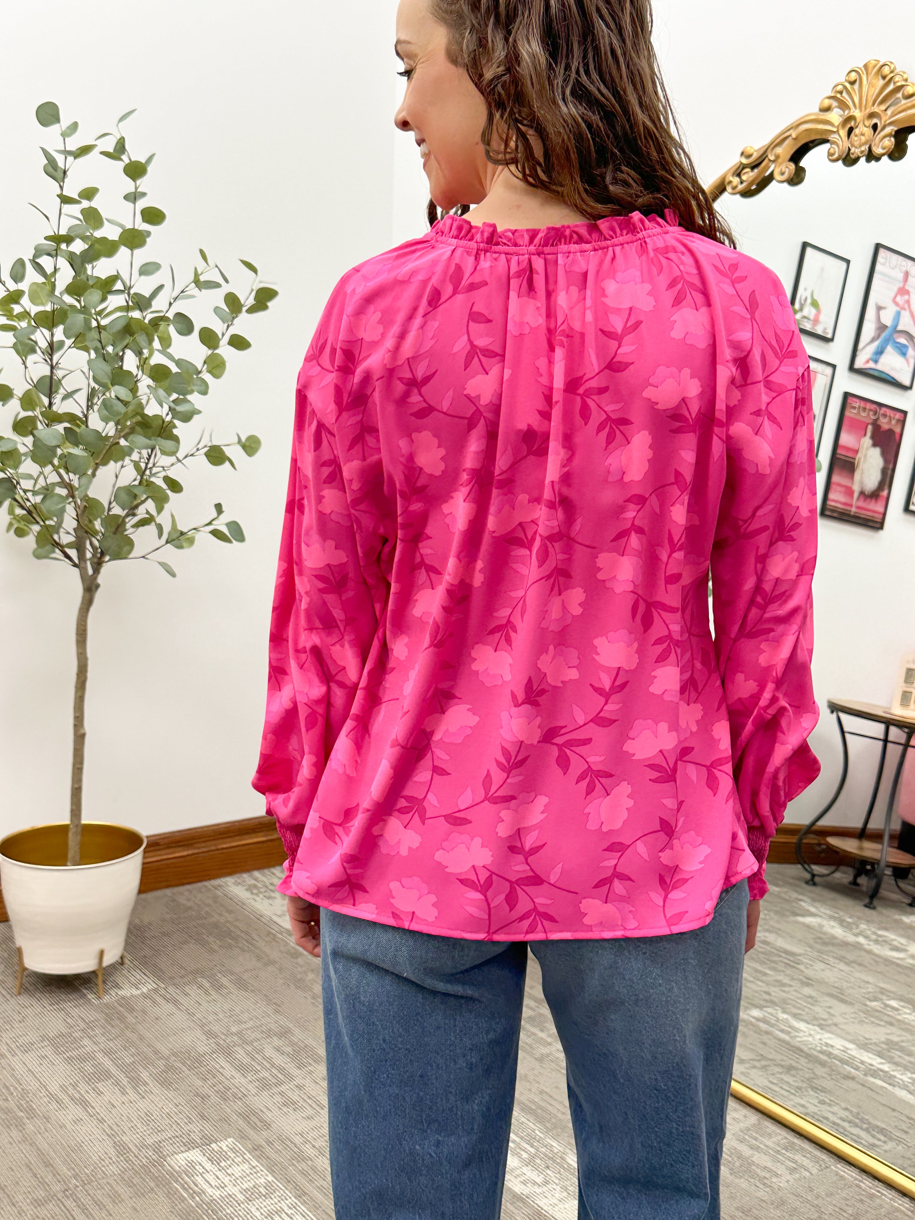 Millie Pink Floral Blouse