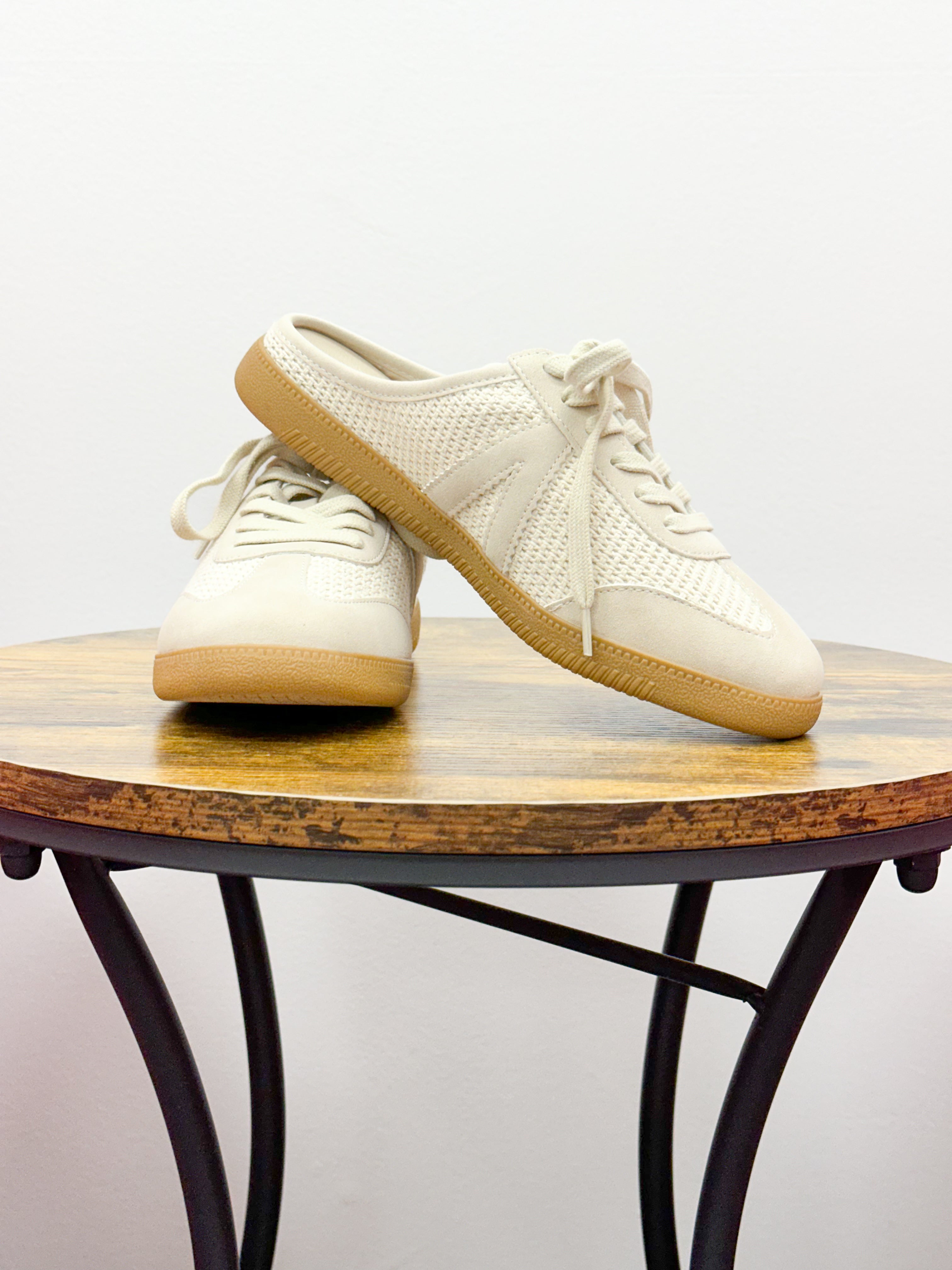 MIA Baron Sneakers, Neutral mules, beige slides, backless sneakers, mule sneakers