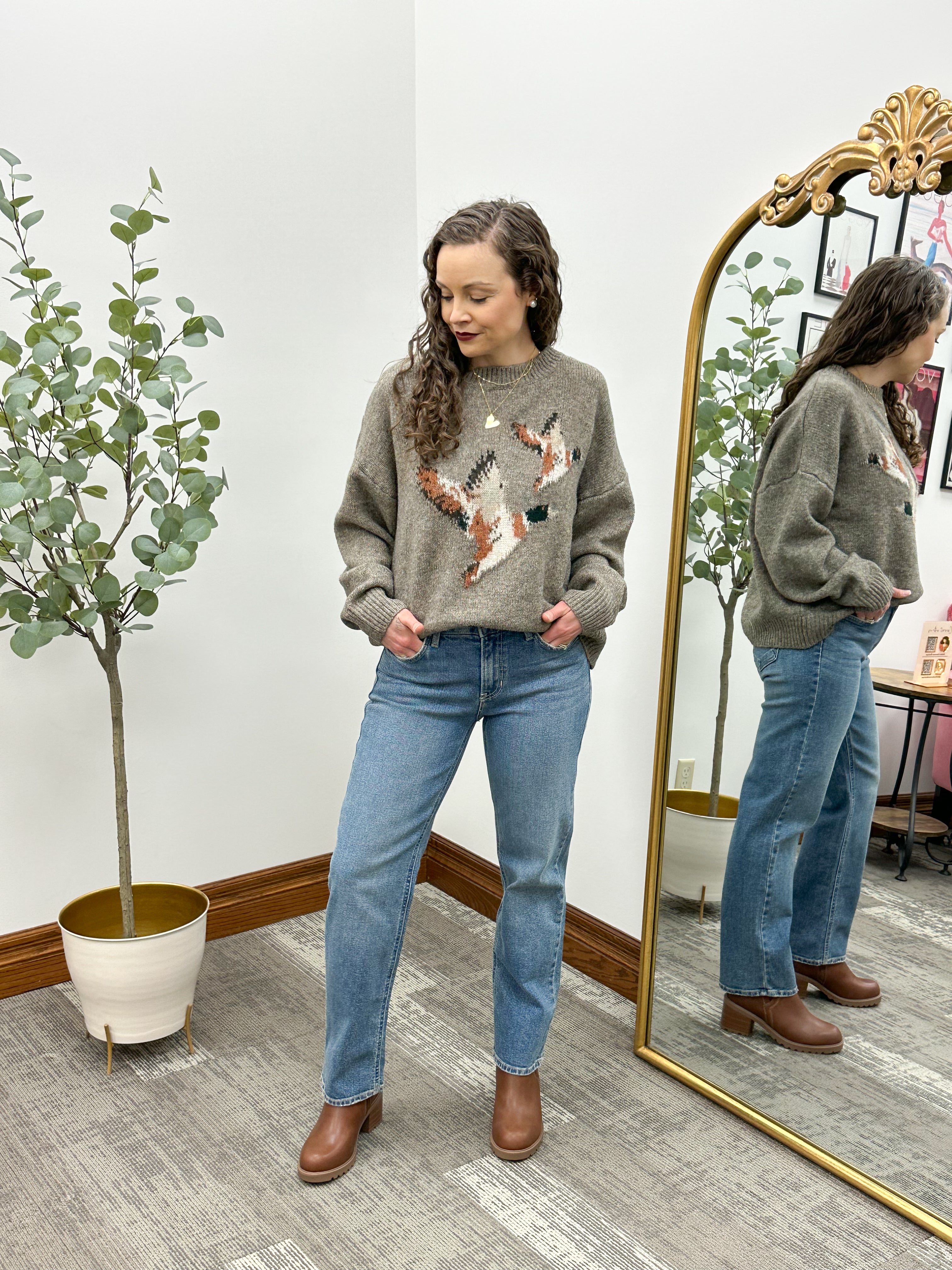 Mocha Flying Ducks Sweater