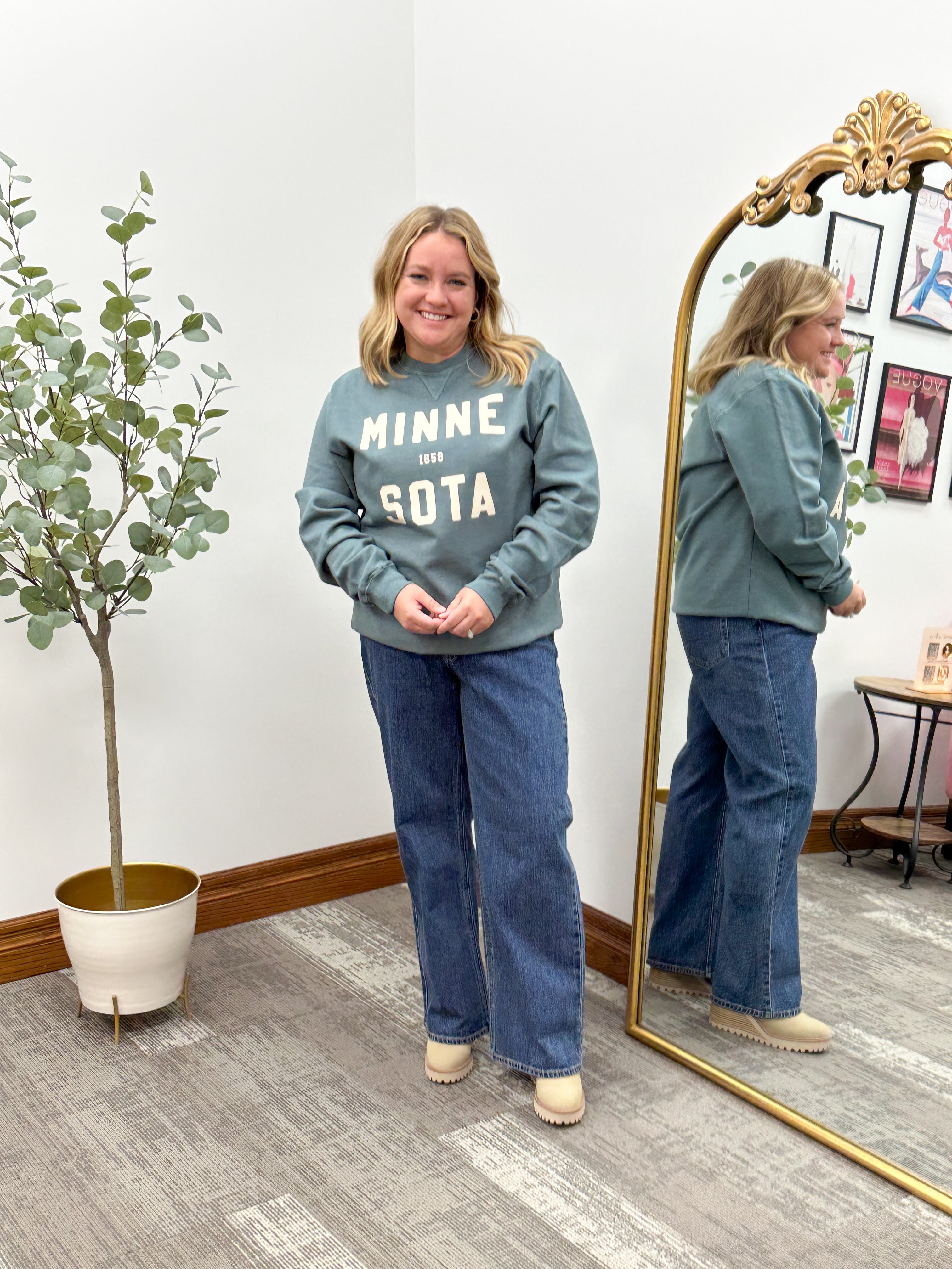 Green Minnesota Crewneck Sweatshirt