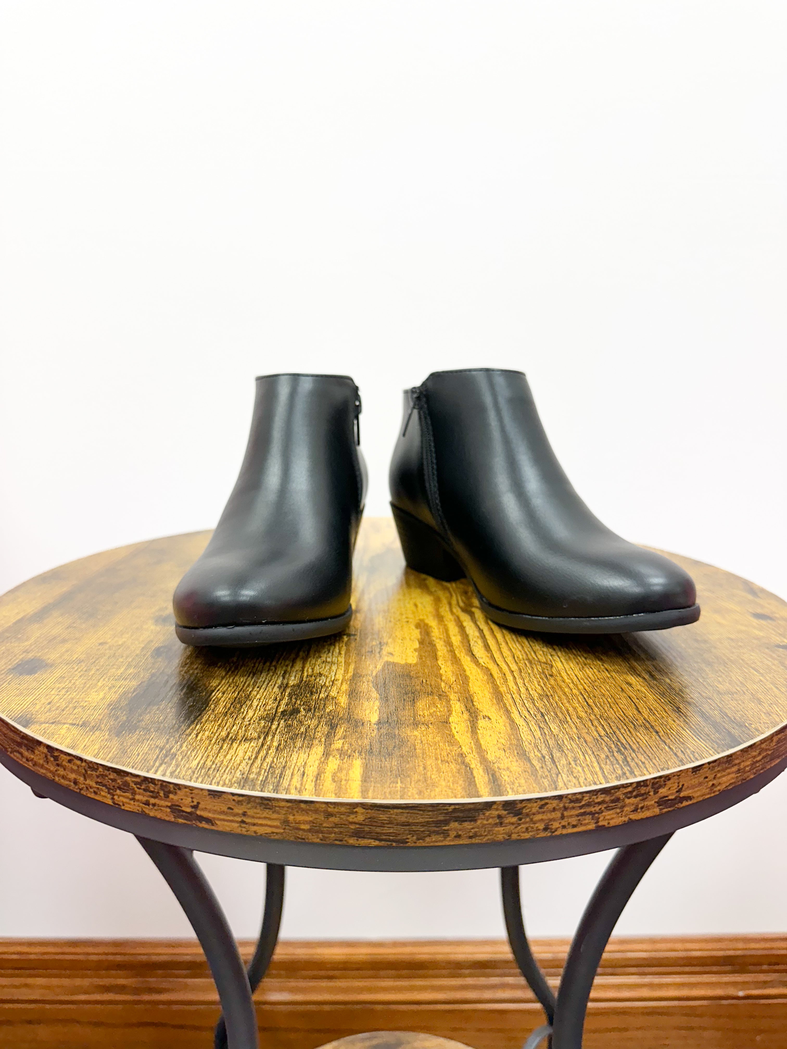 Aurora Black Heeled Ankle Bootie