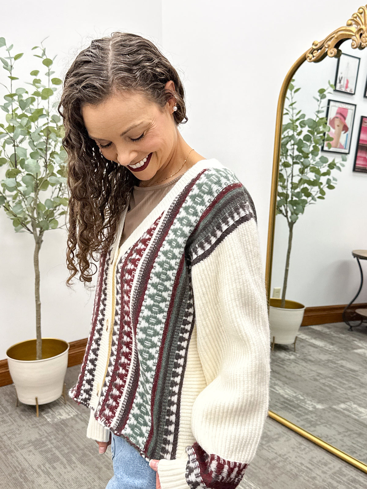 Multi Colored Grandpa Cardigan