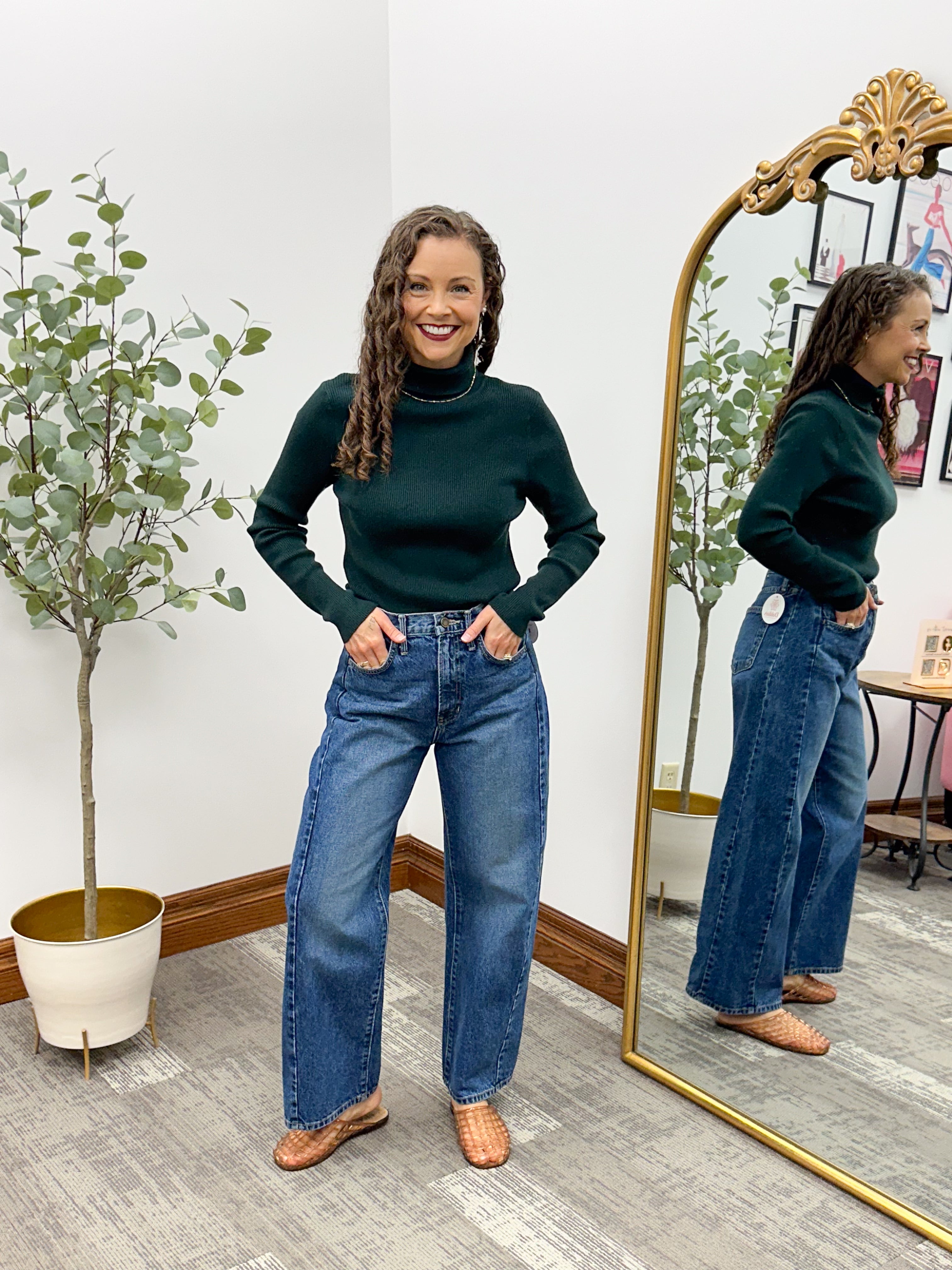 Ribbed Fitted Turtleneck Sweater