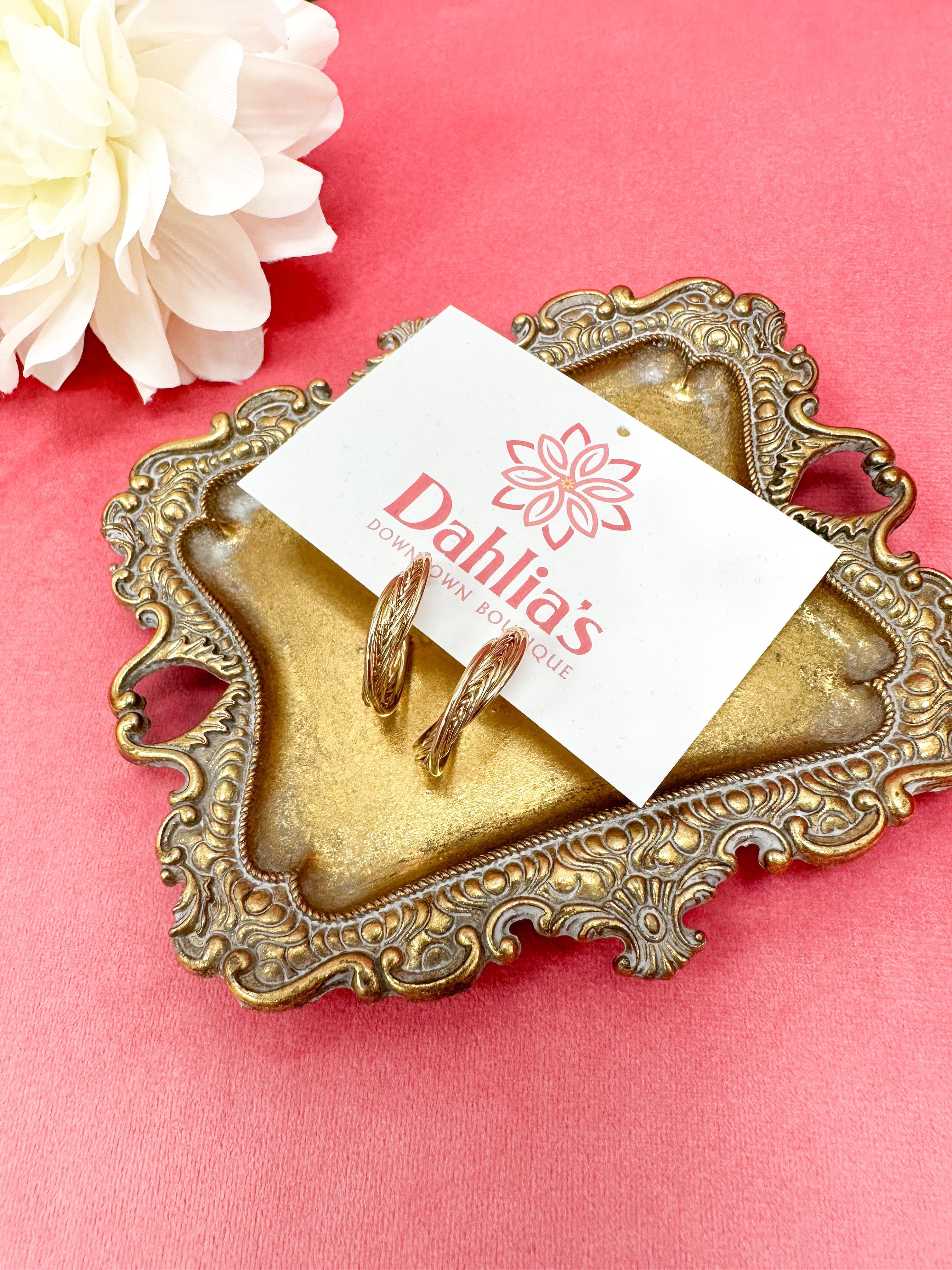 Gold Dipped Twisted Hoop Earrings