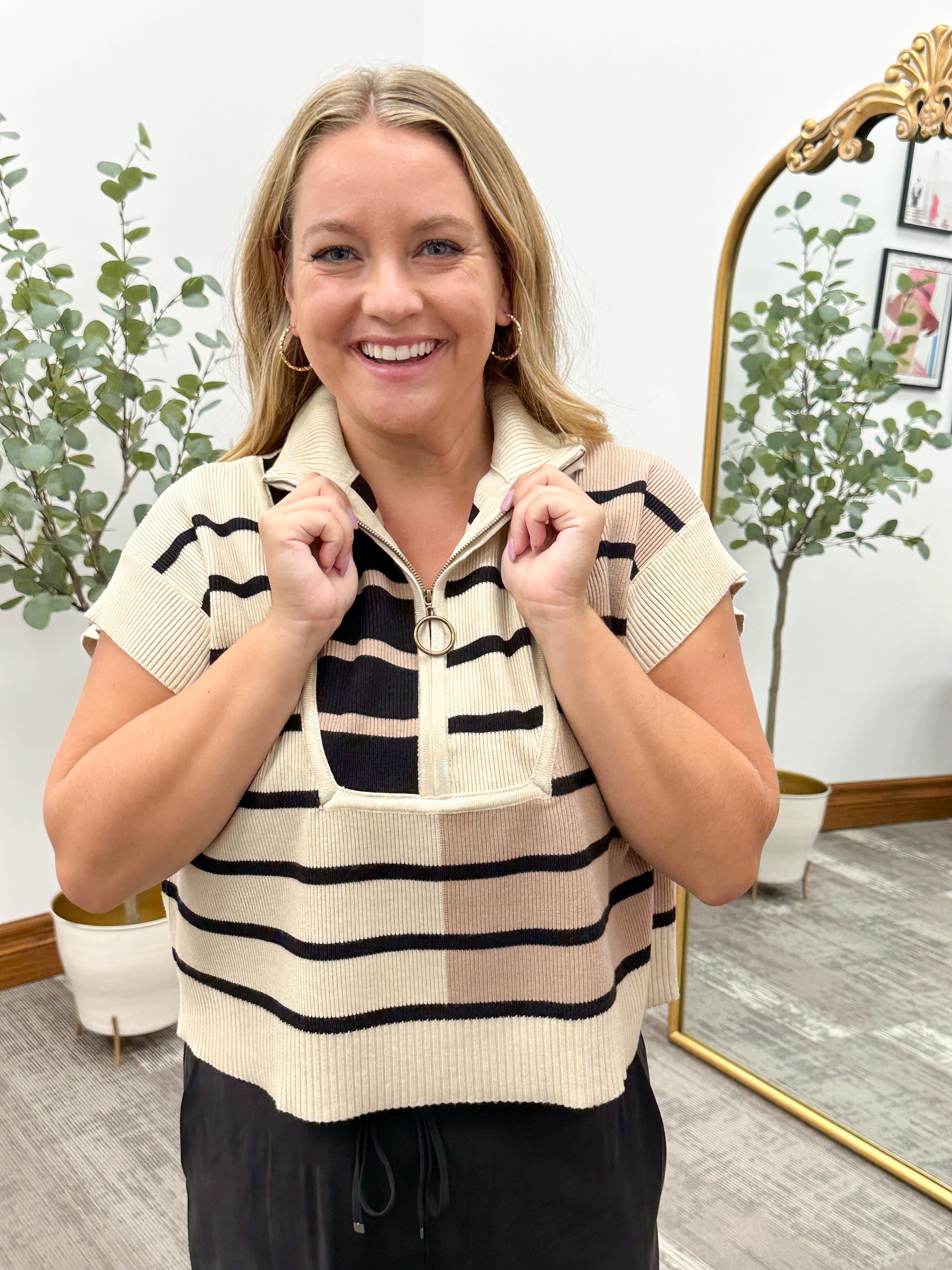 Kathi Striped Colorblock Sweater