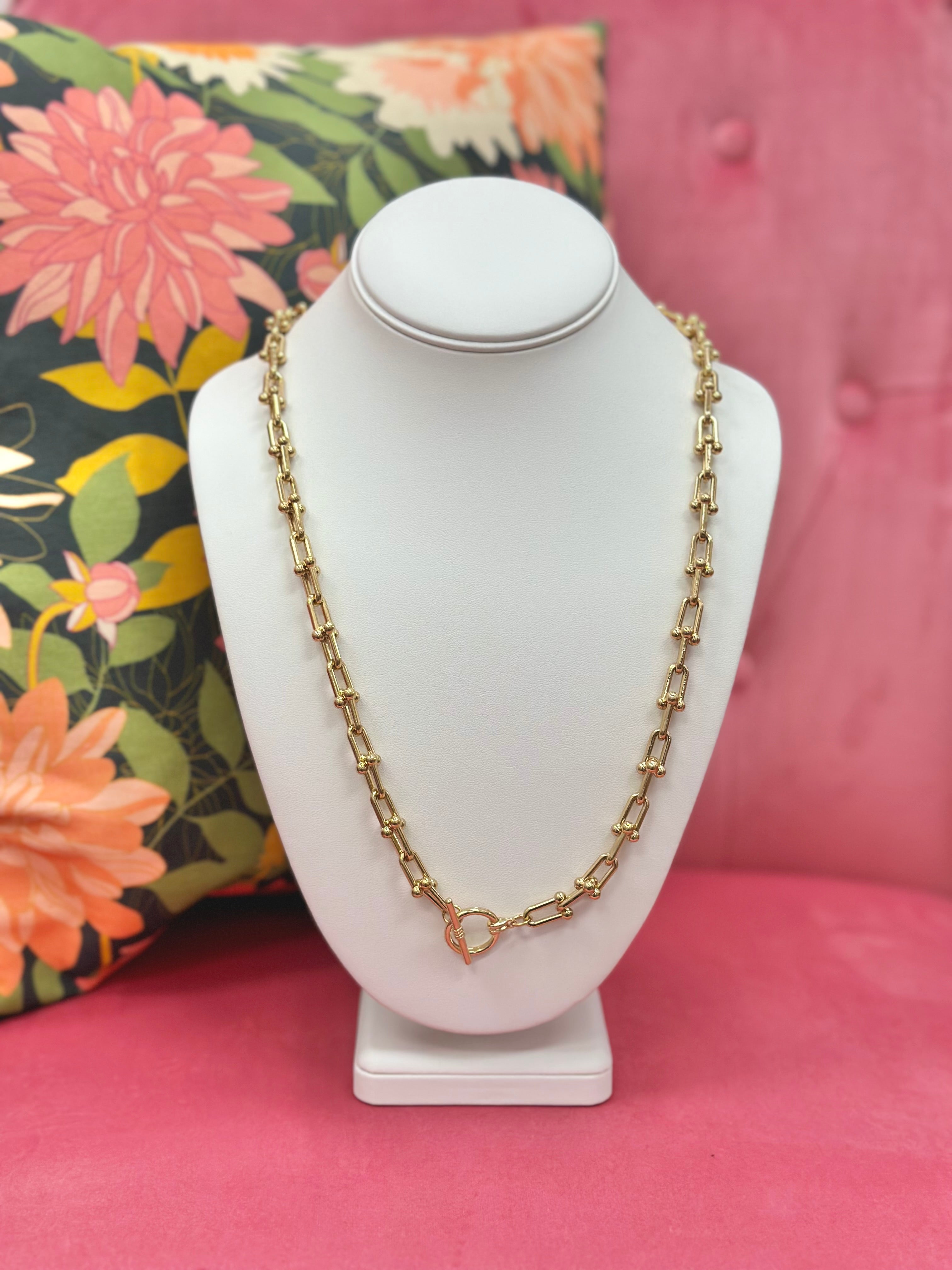 Barbell Chain Link Necklace