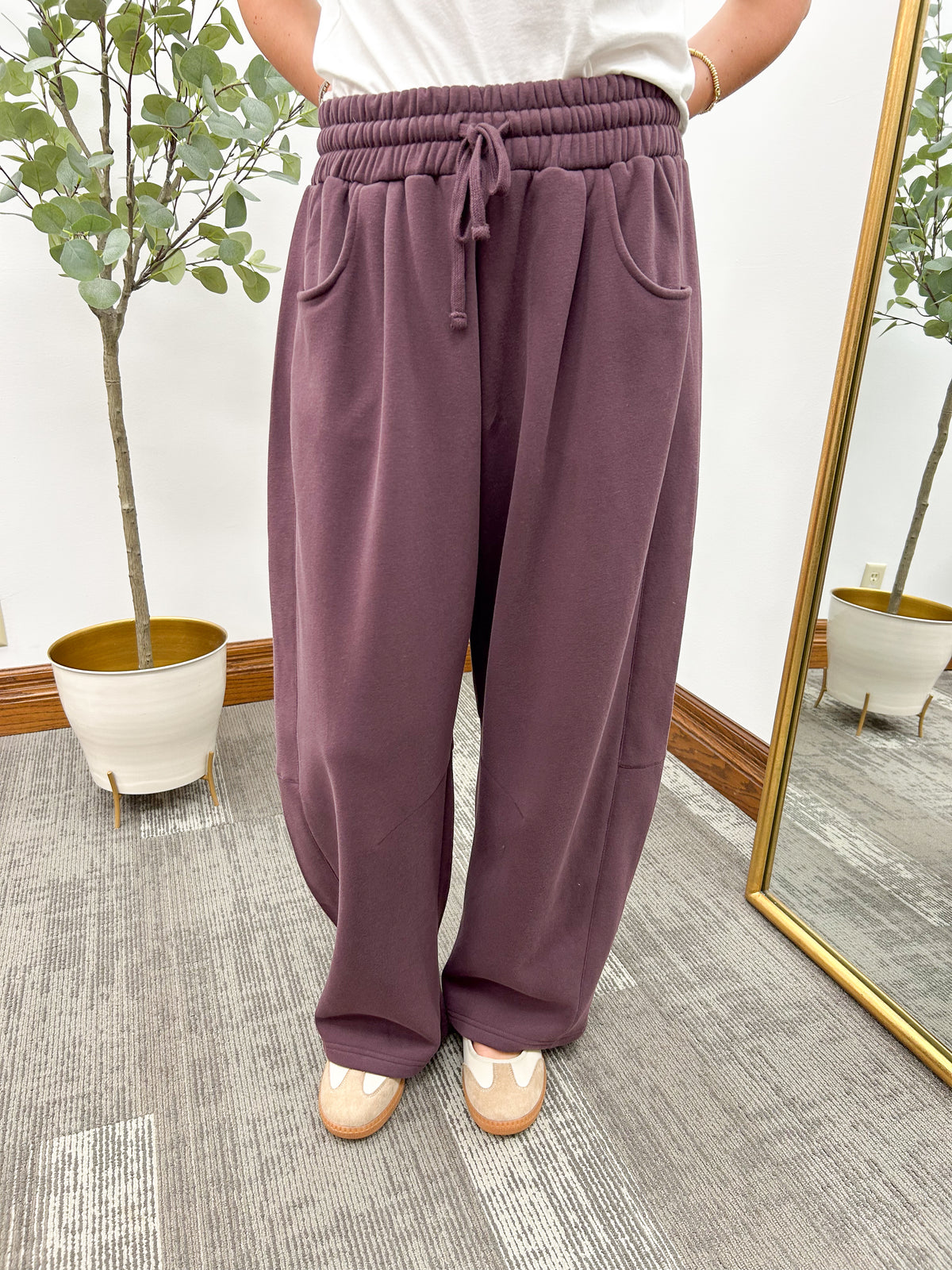 Brown barrel sweatpants