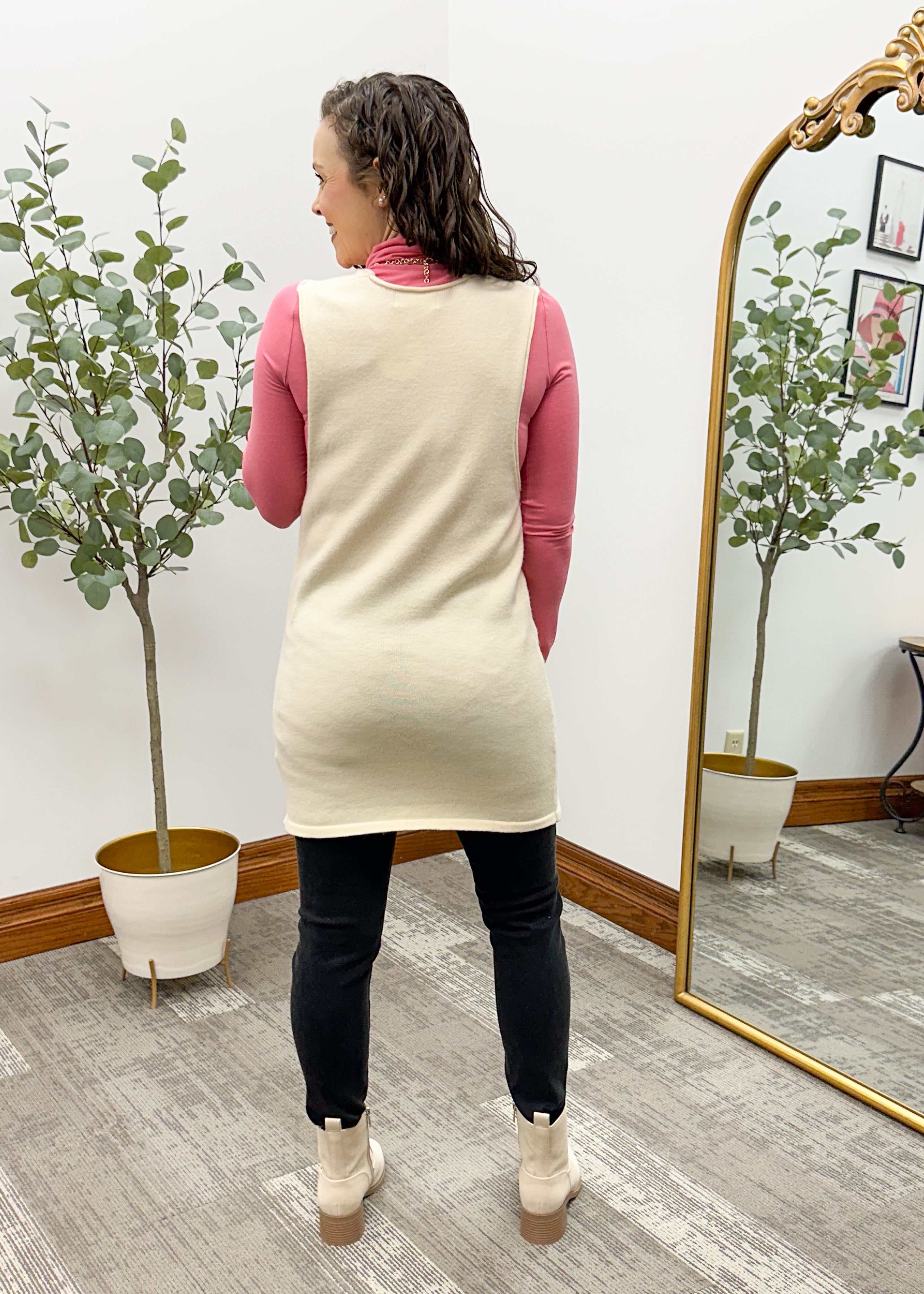 Cream Knit Jumper Dress