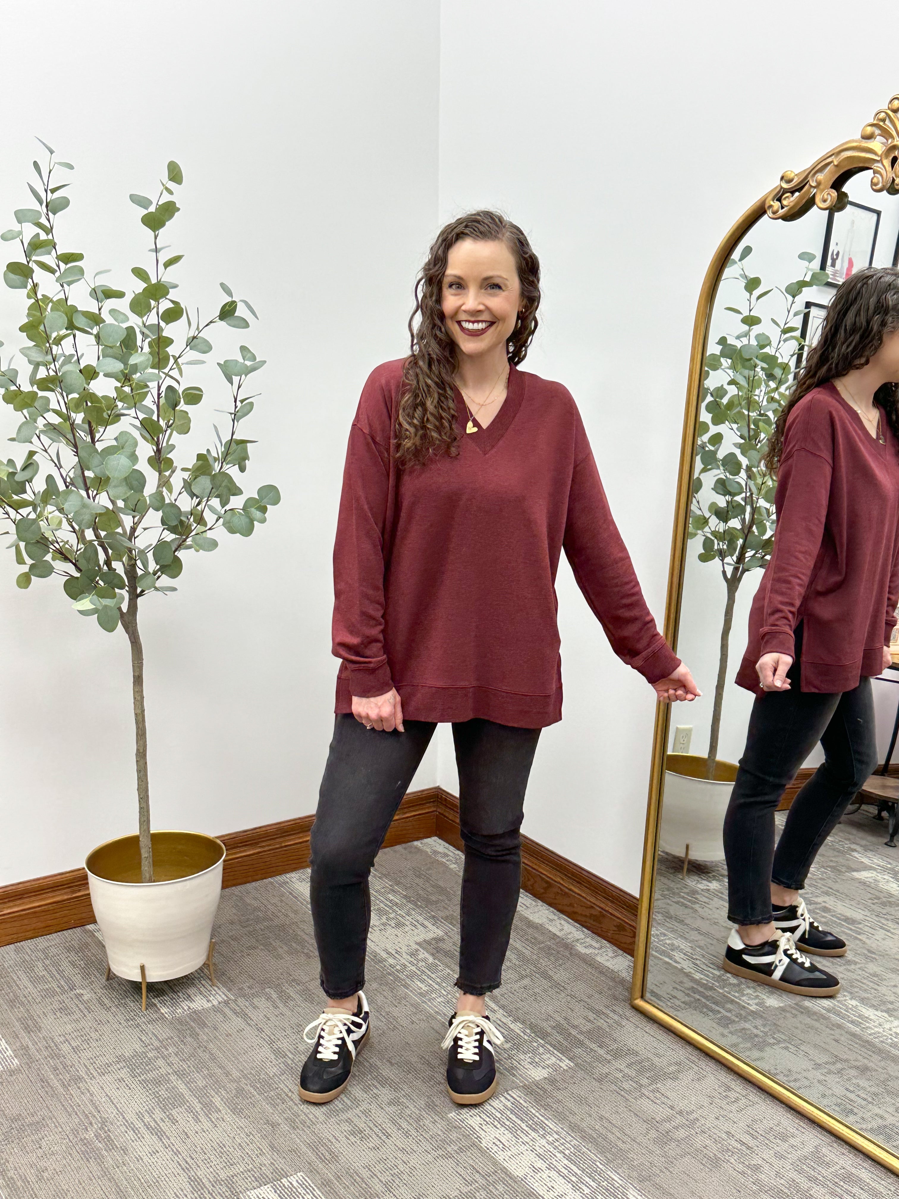 Scarlett Split Hem Long Sleeve Top