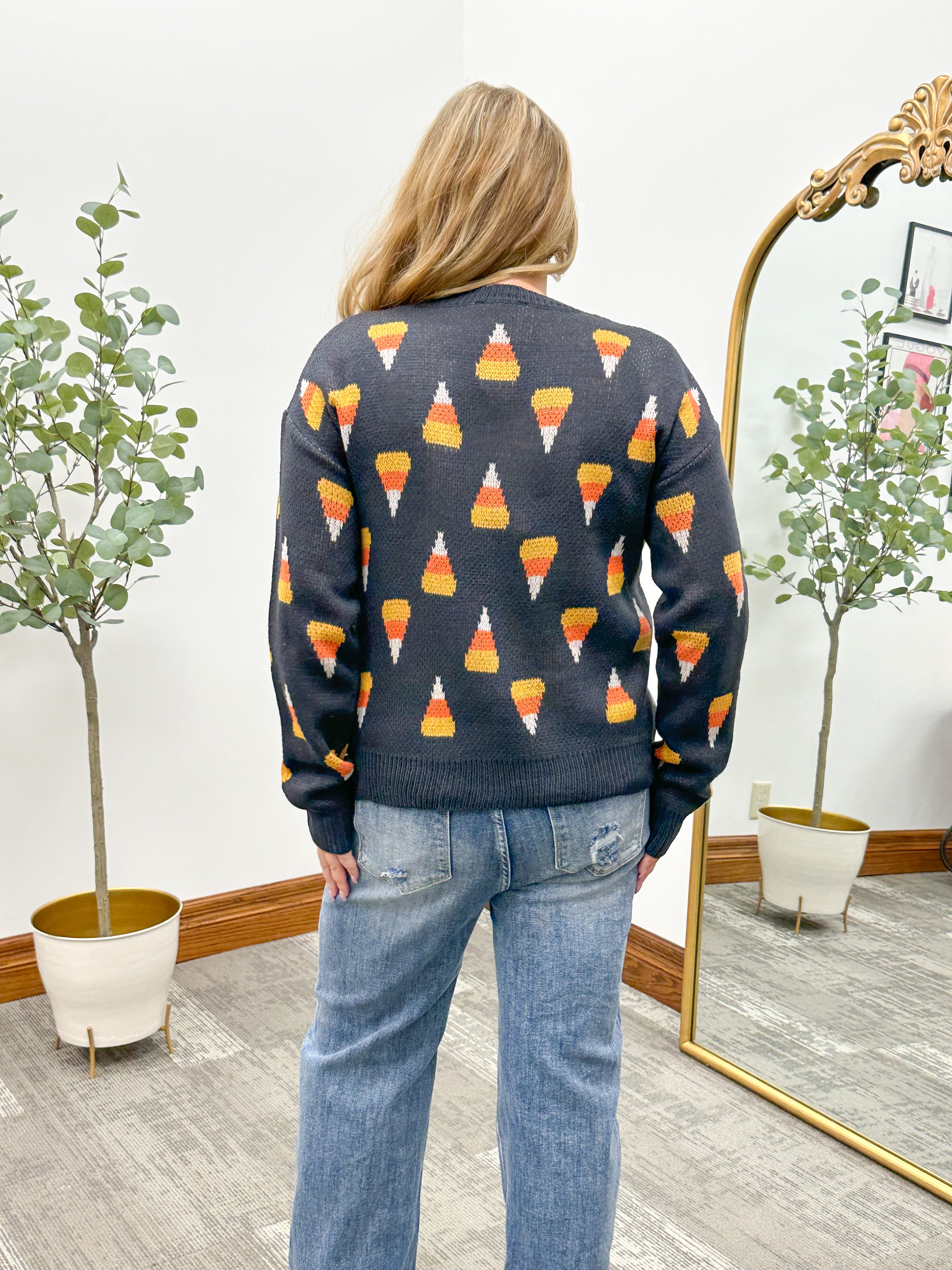 Candy Corn Printed Sweater