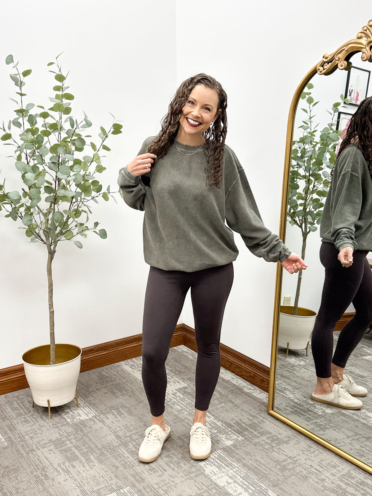 Kenzie Oversized Corded Crewneck (2 colors)
