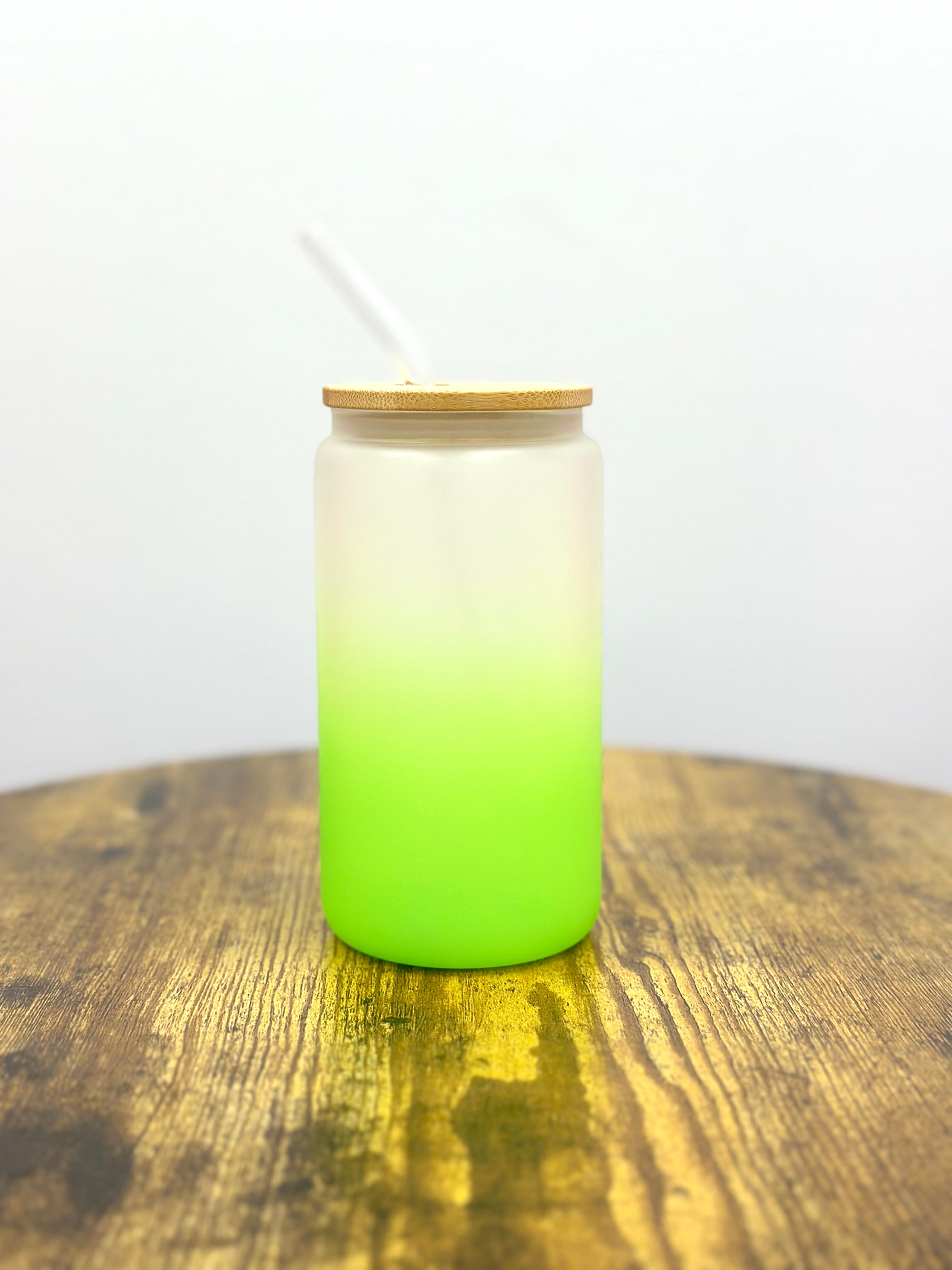 Reusable Glass Tumbler W/Lid and Straw