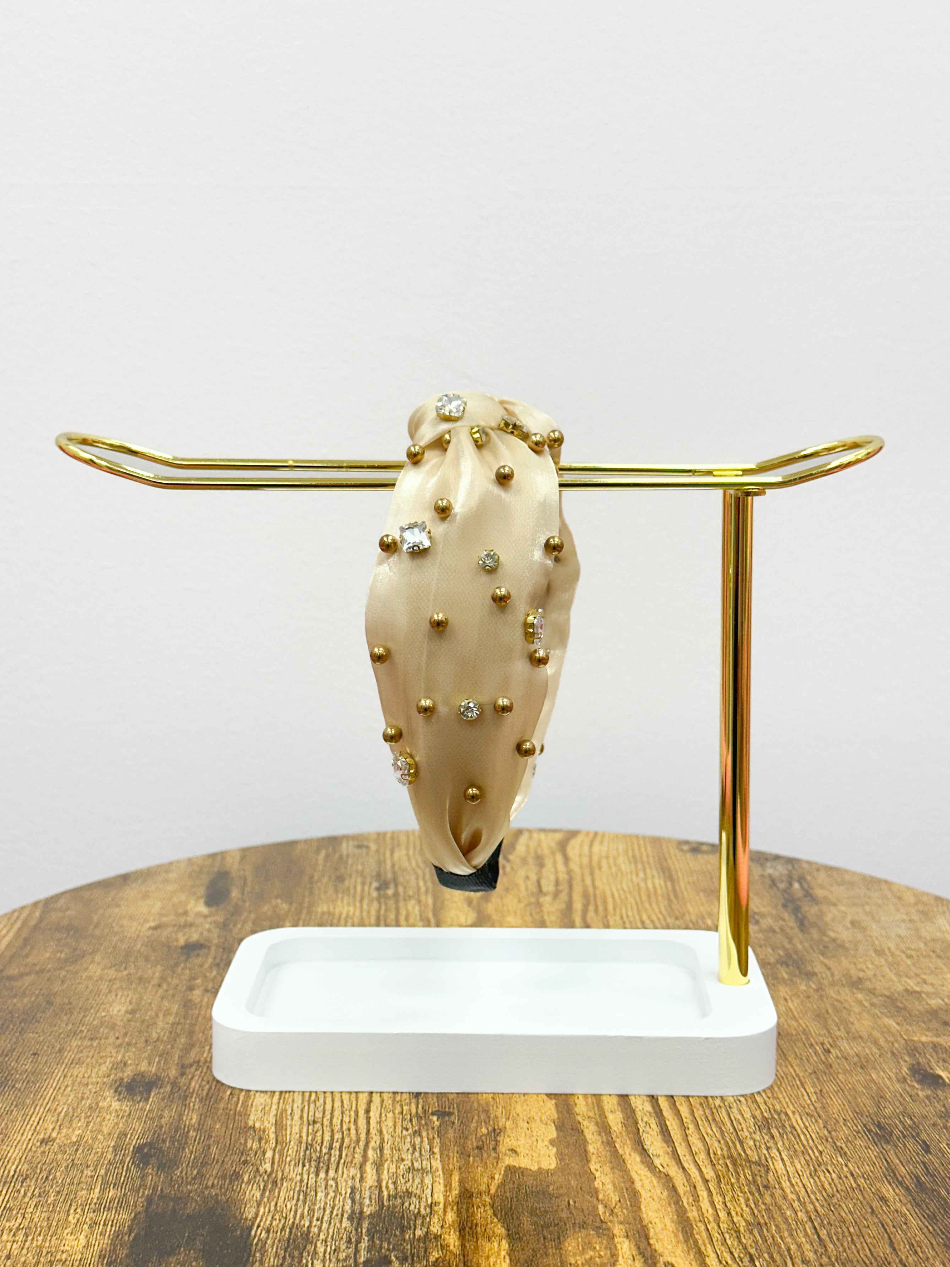 Gems & Gold Pearls Knot Headband