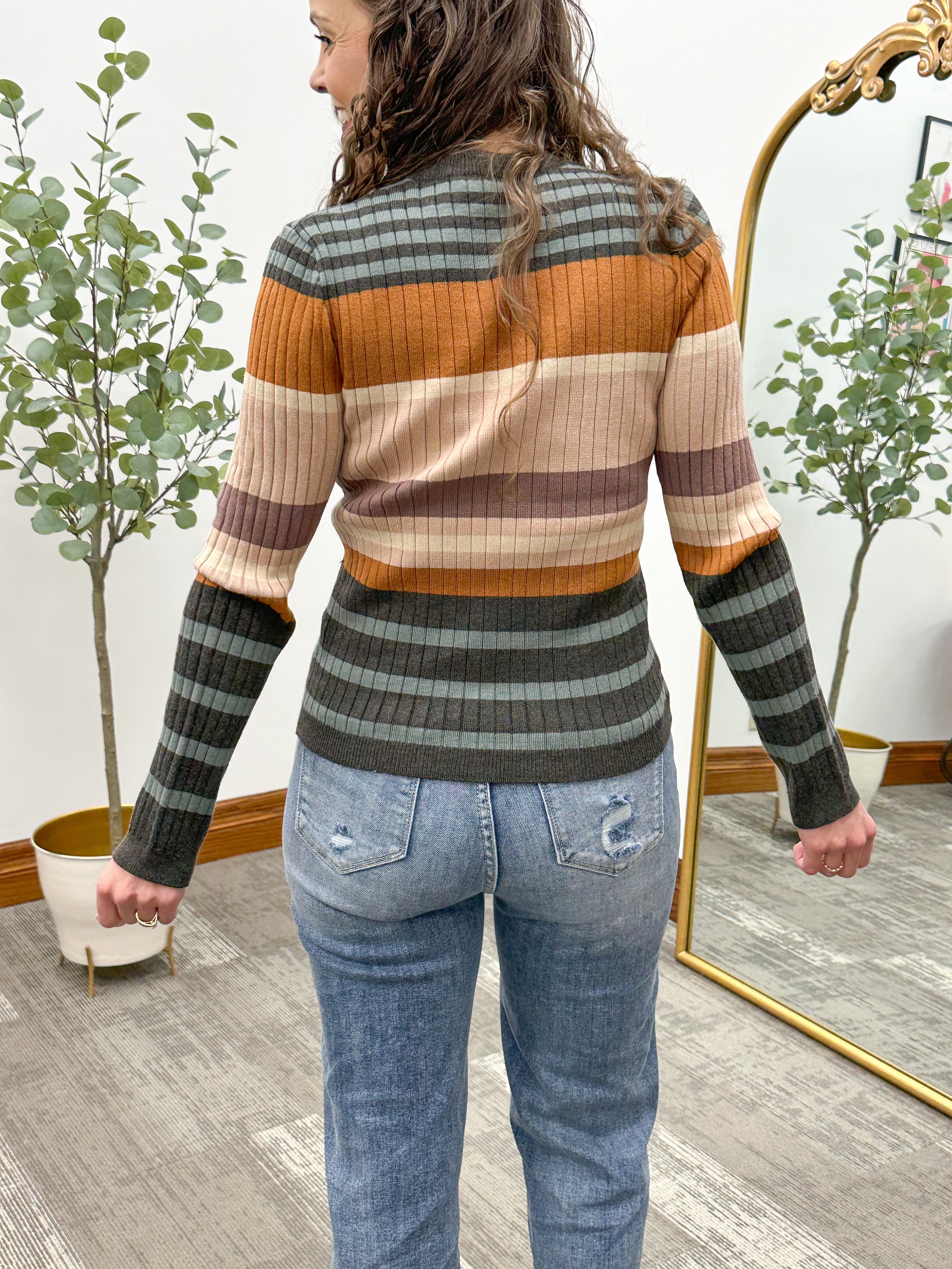 Tami Striped Color Block Sweater