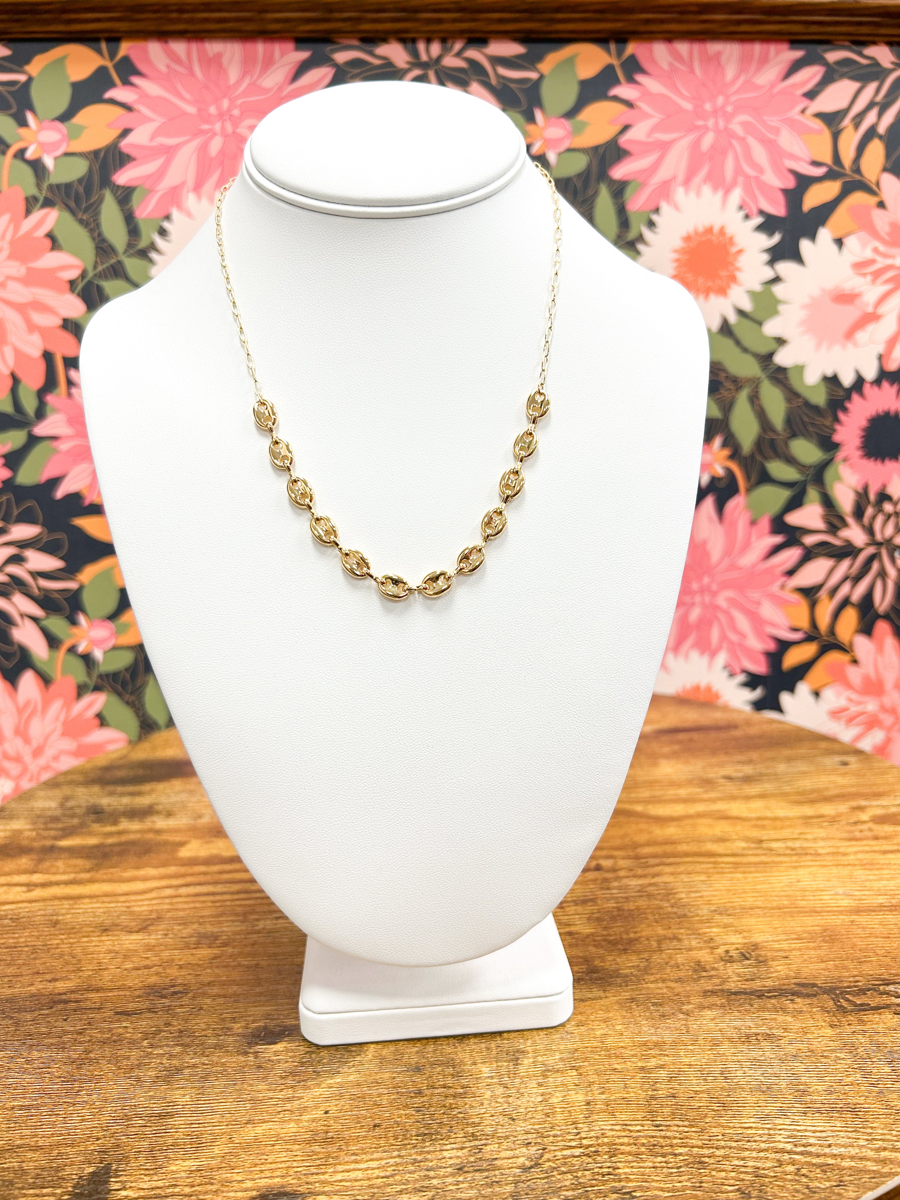 Metallic Anchor Chain Link Necklace