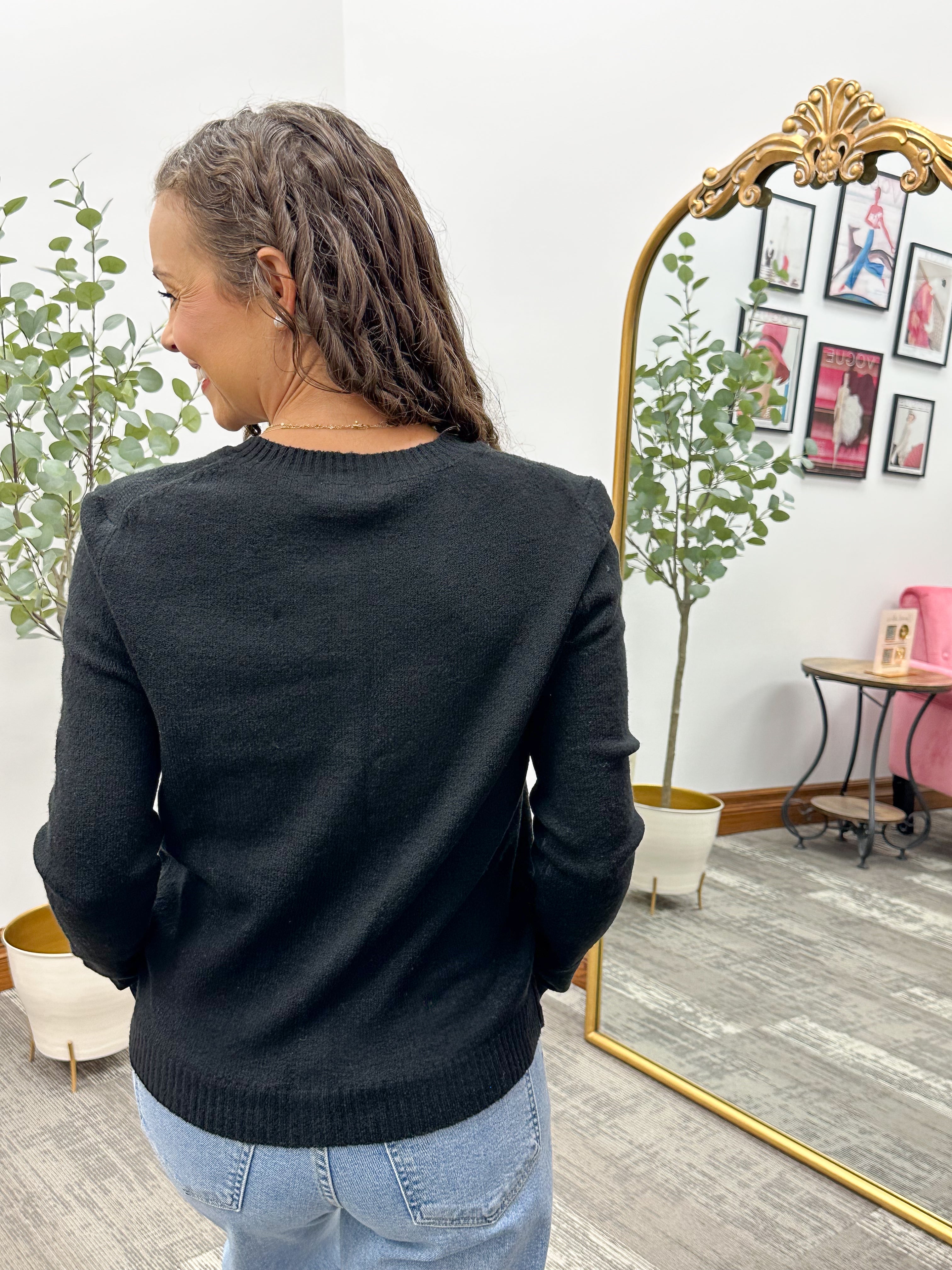 Black Button Up Cardigan