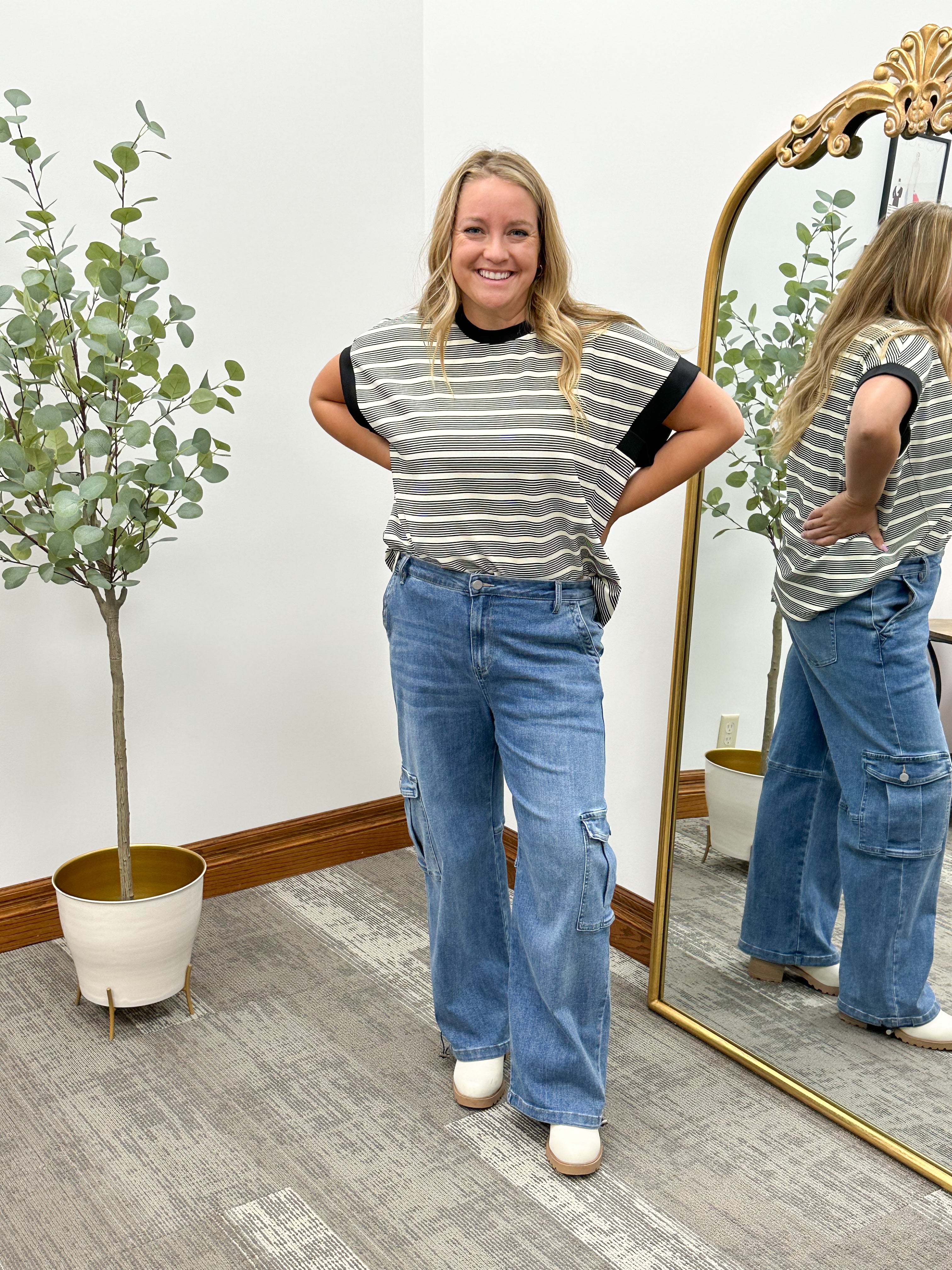 Simone Striped Boxy Top