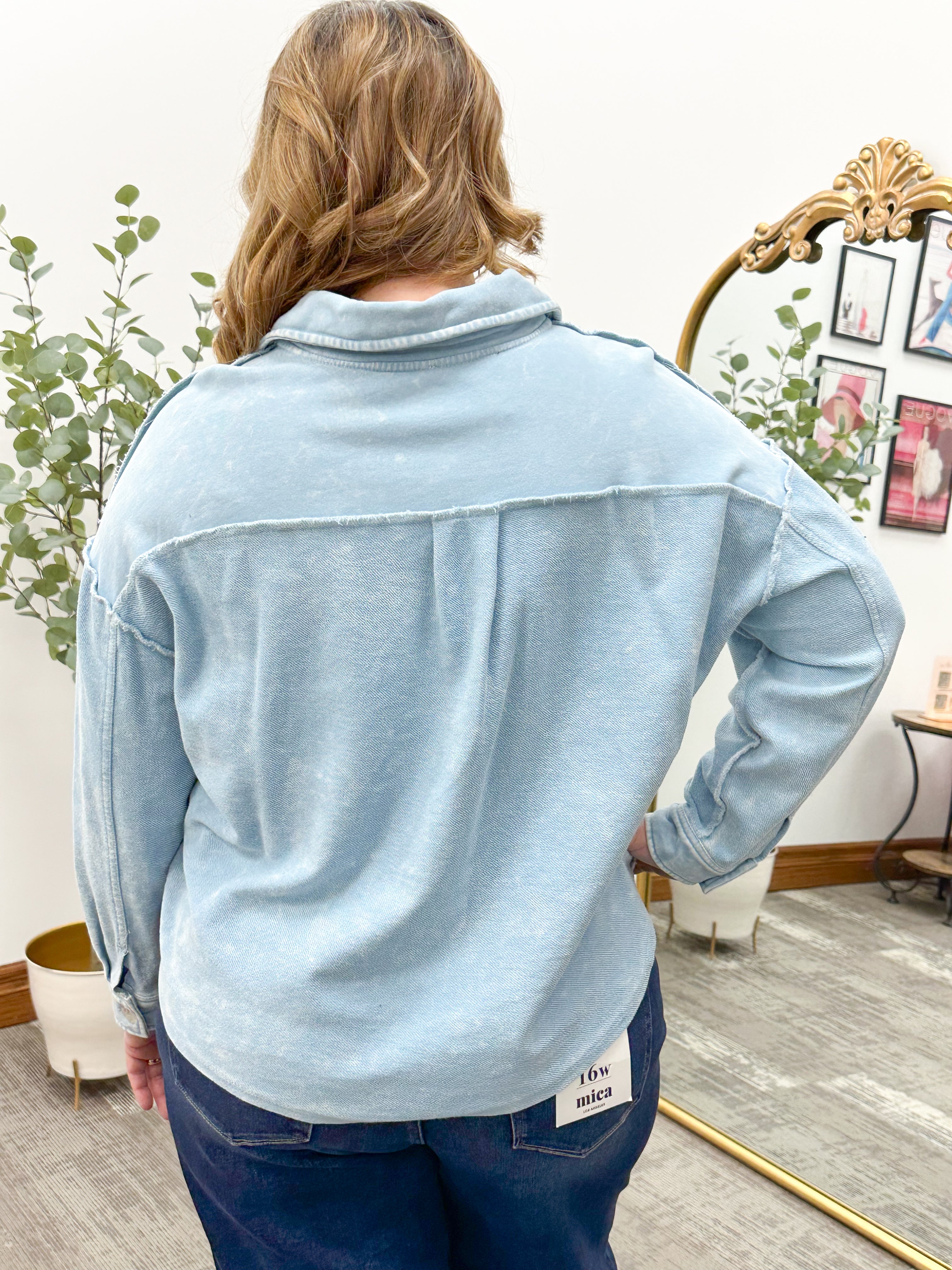 Blue Vintage Wash Shacket