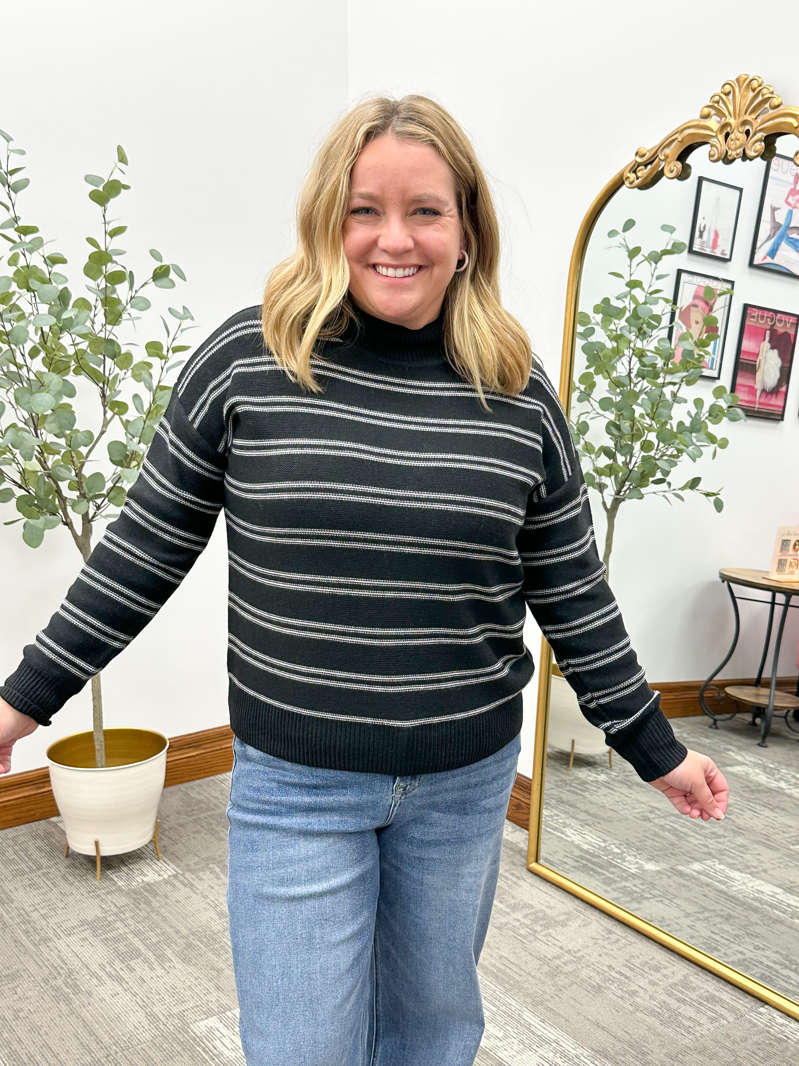 Black & White Stripes Cardigan