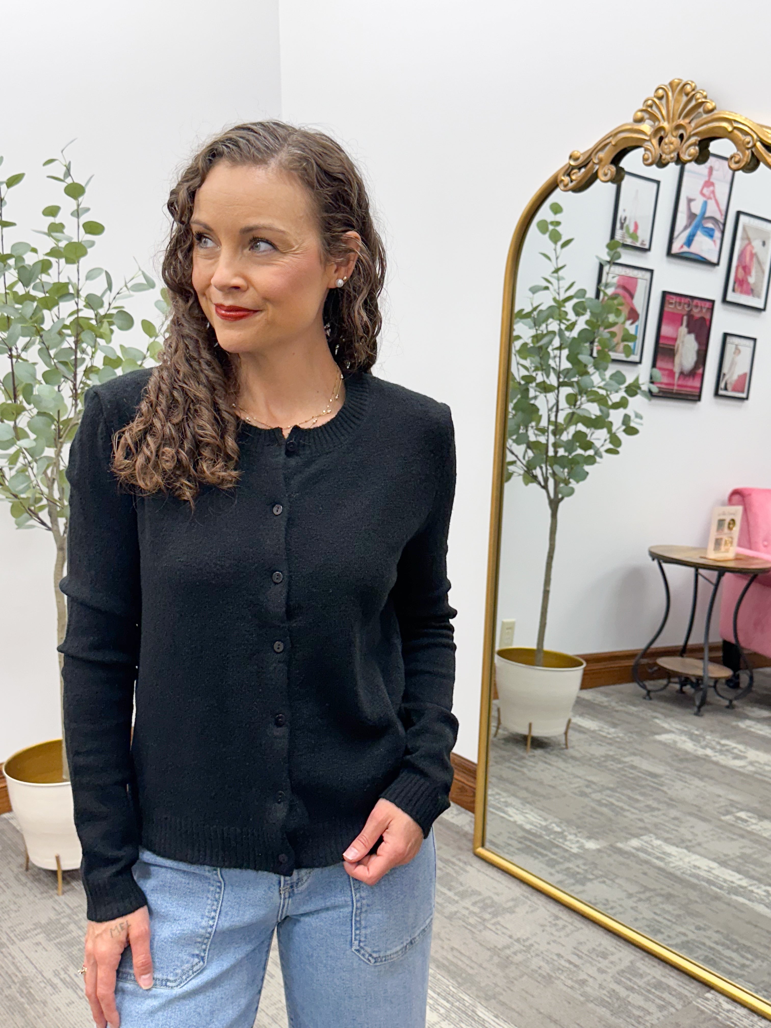 Black Button Up Cardigan
