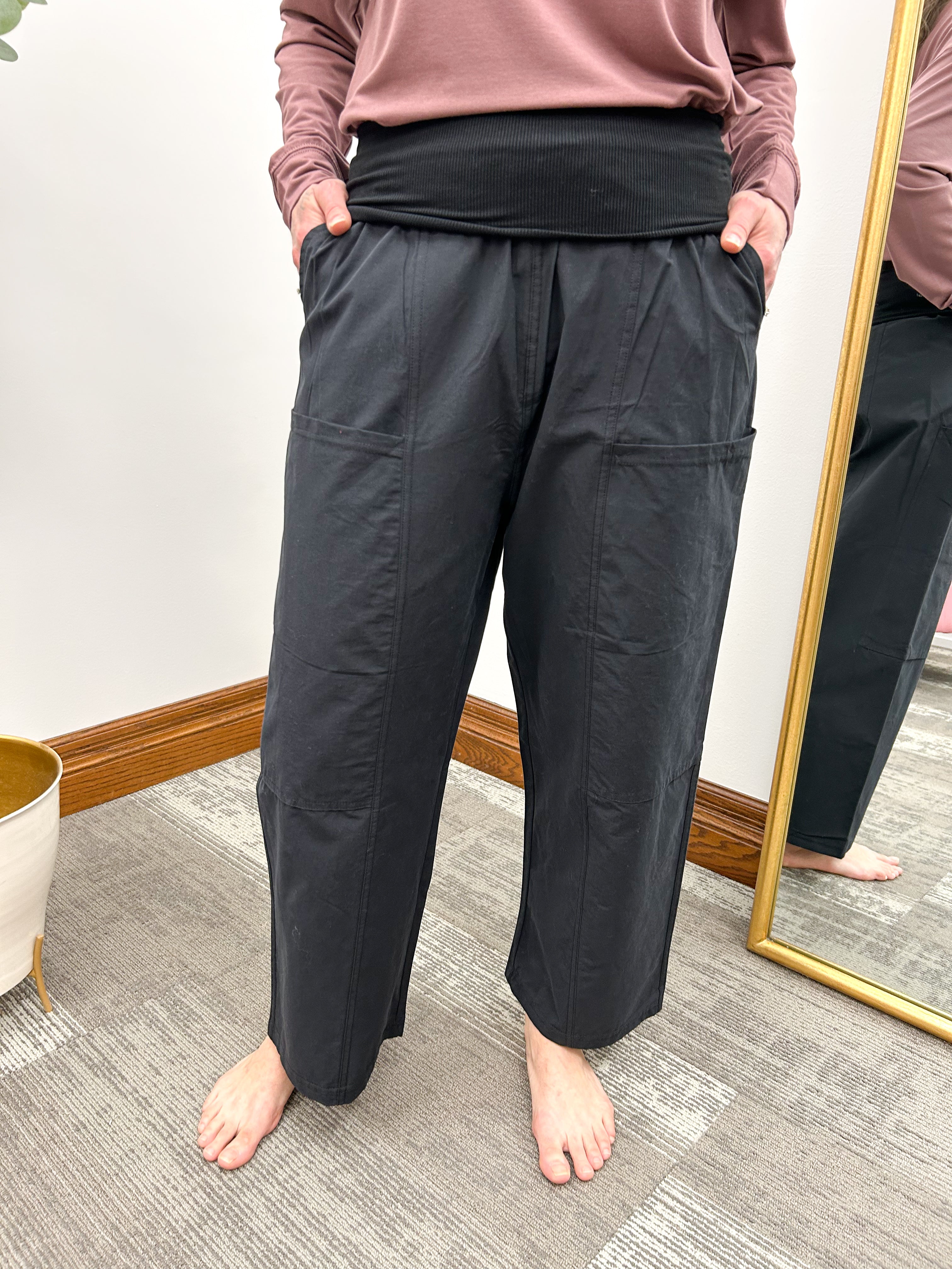Black Wide Leg Athleisure Pants